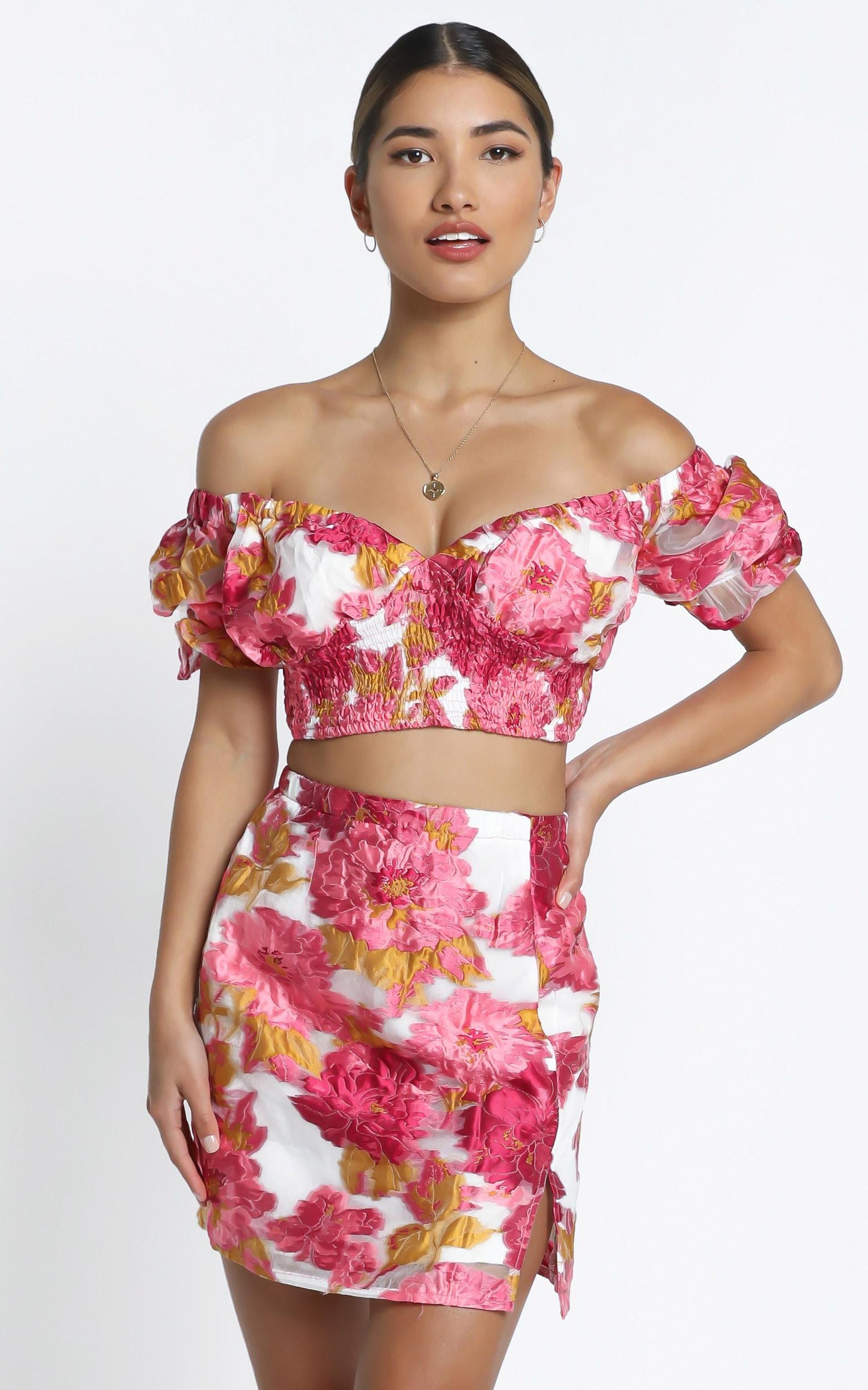 Julietta Two Piece Set in Pink Floral