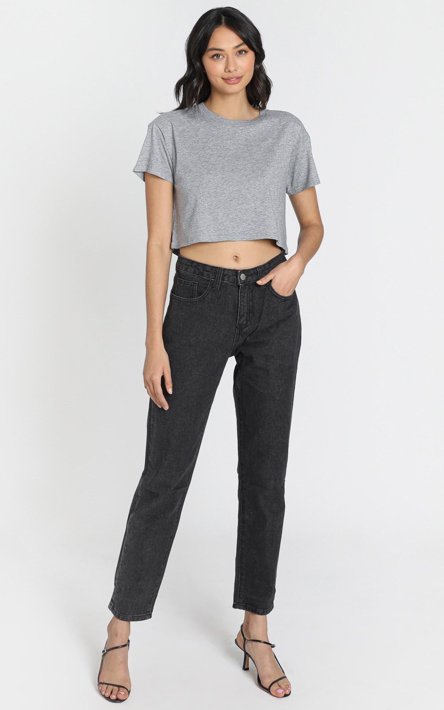 Back It Up Mom Jeans in Charcoal