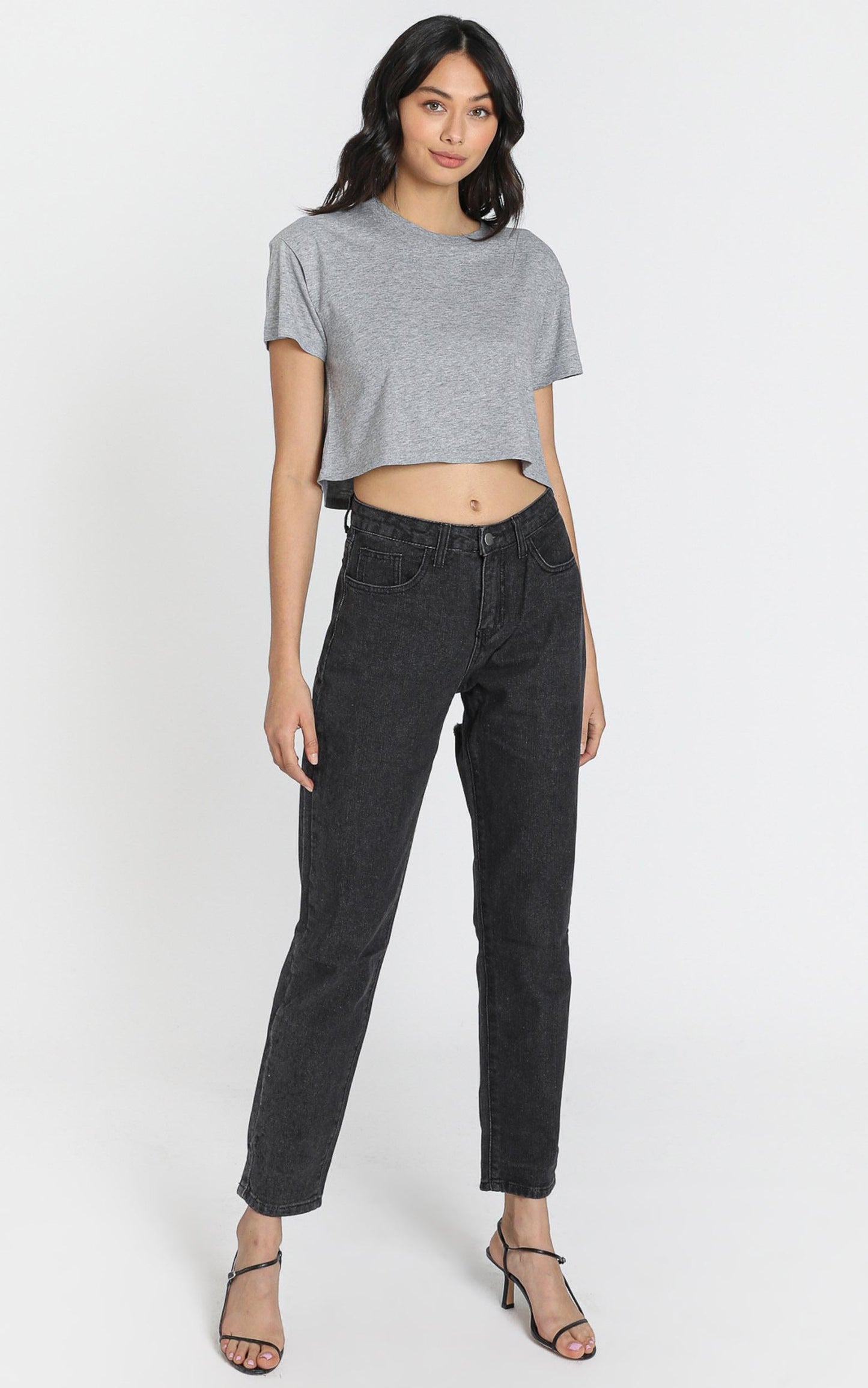 Back It Up Mom Jeans in Charcoal