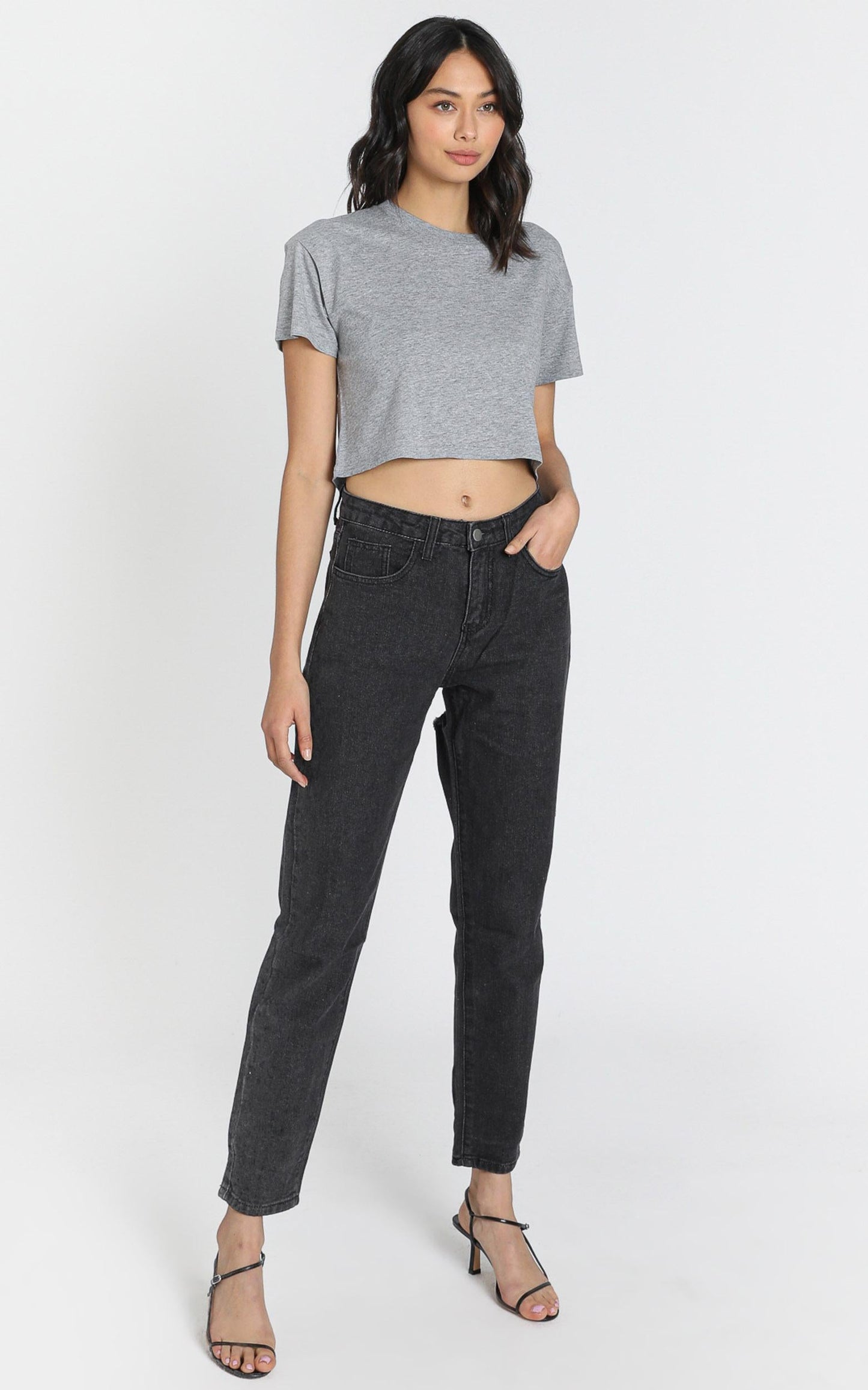 Back It Up Mom Jeans in Charcoal
