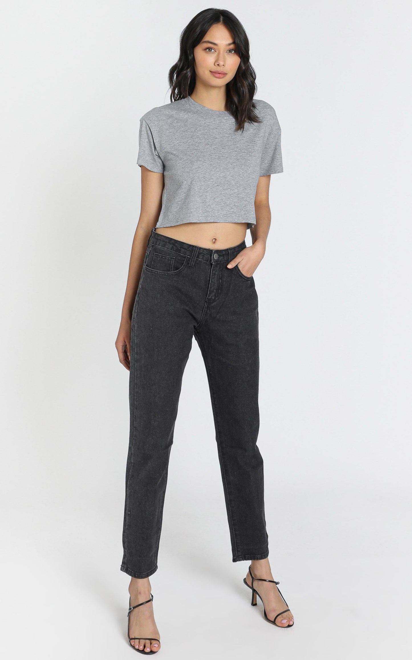 Back It Up Mom Jeans in Charcoal