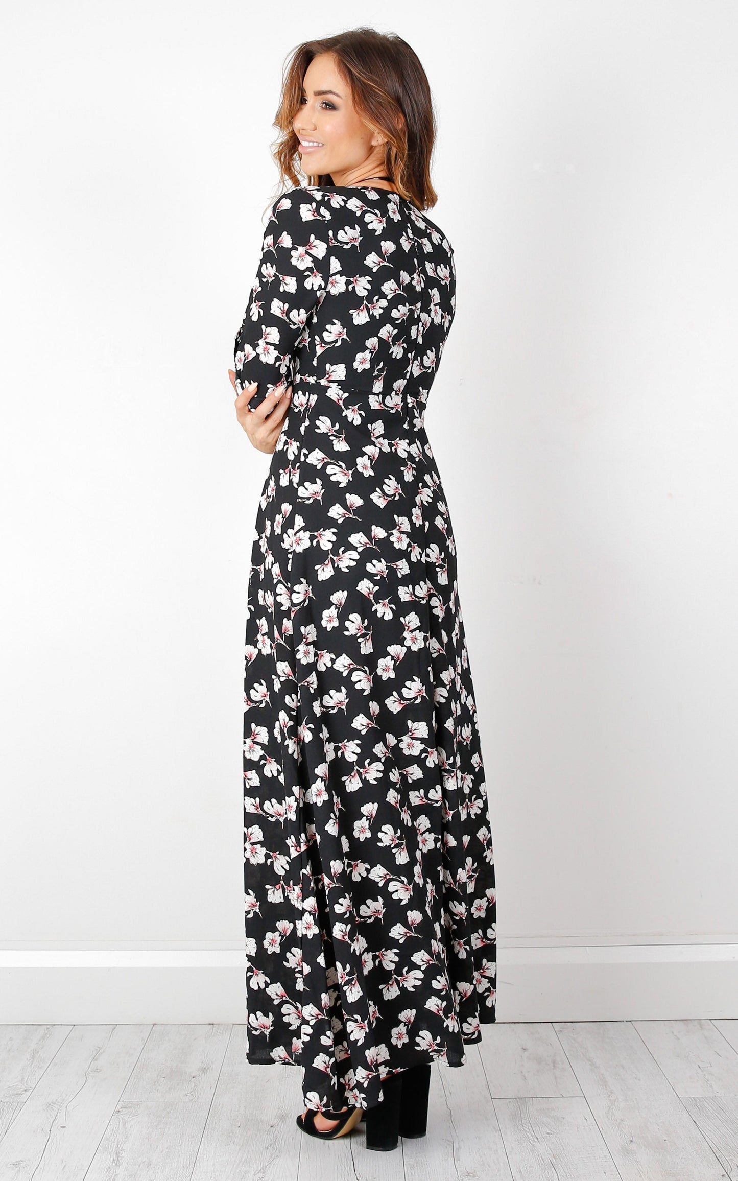 Steal The Show Playsuit In Black Floral