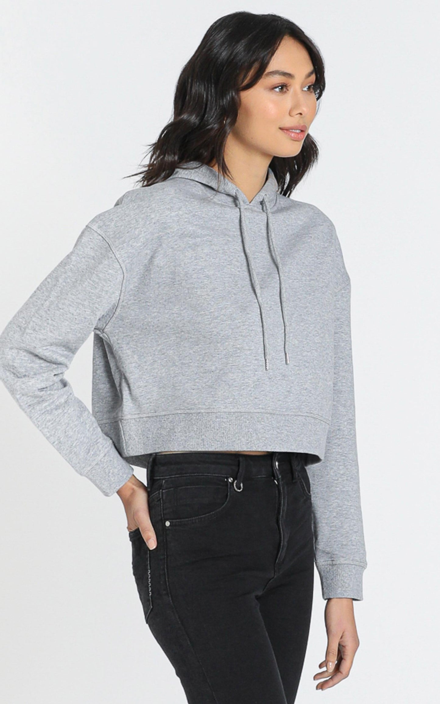 AS Colour - Crop Hood in Grey Marle