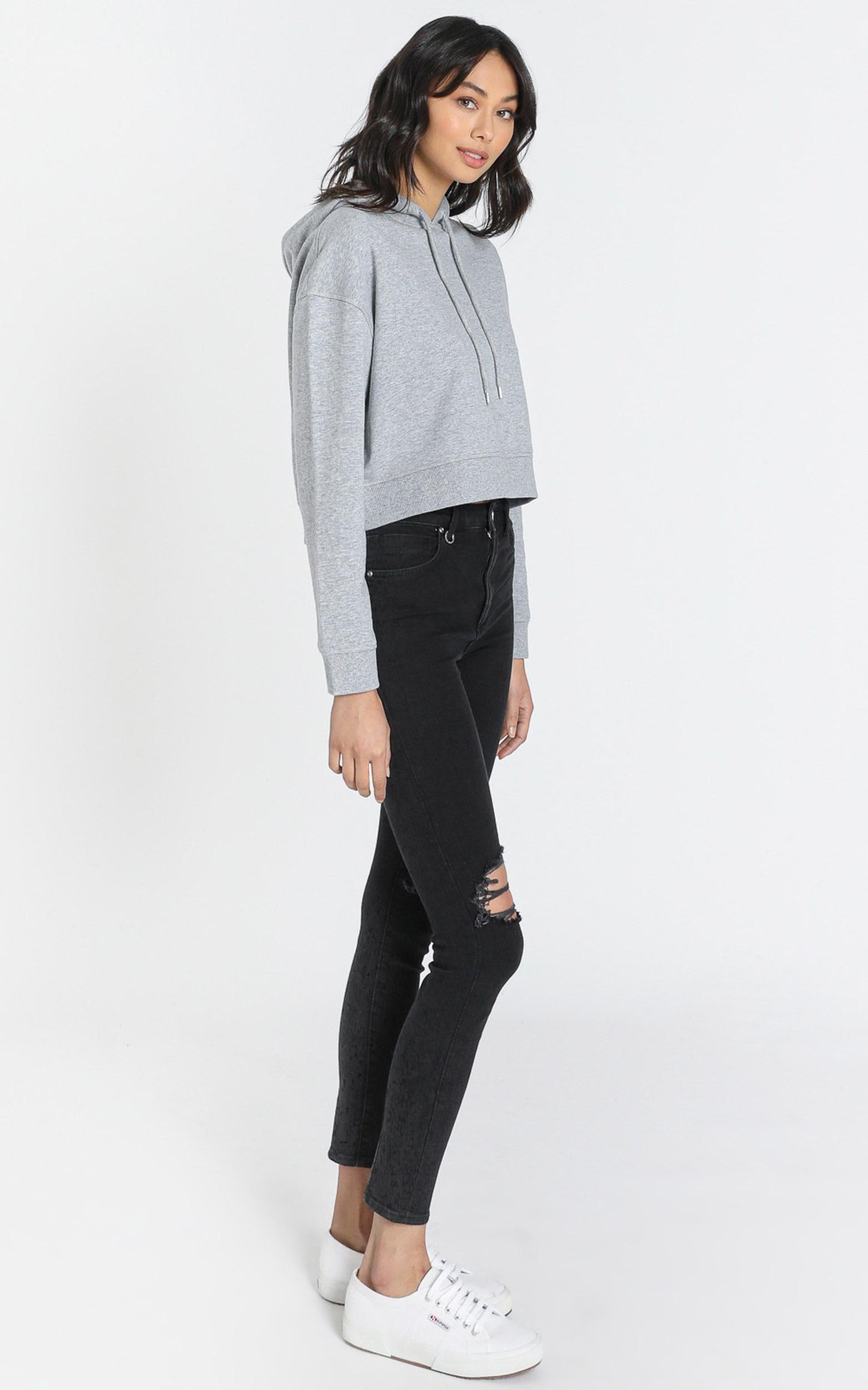 AS Colour - Crop Hood in Grey Marle