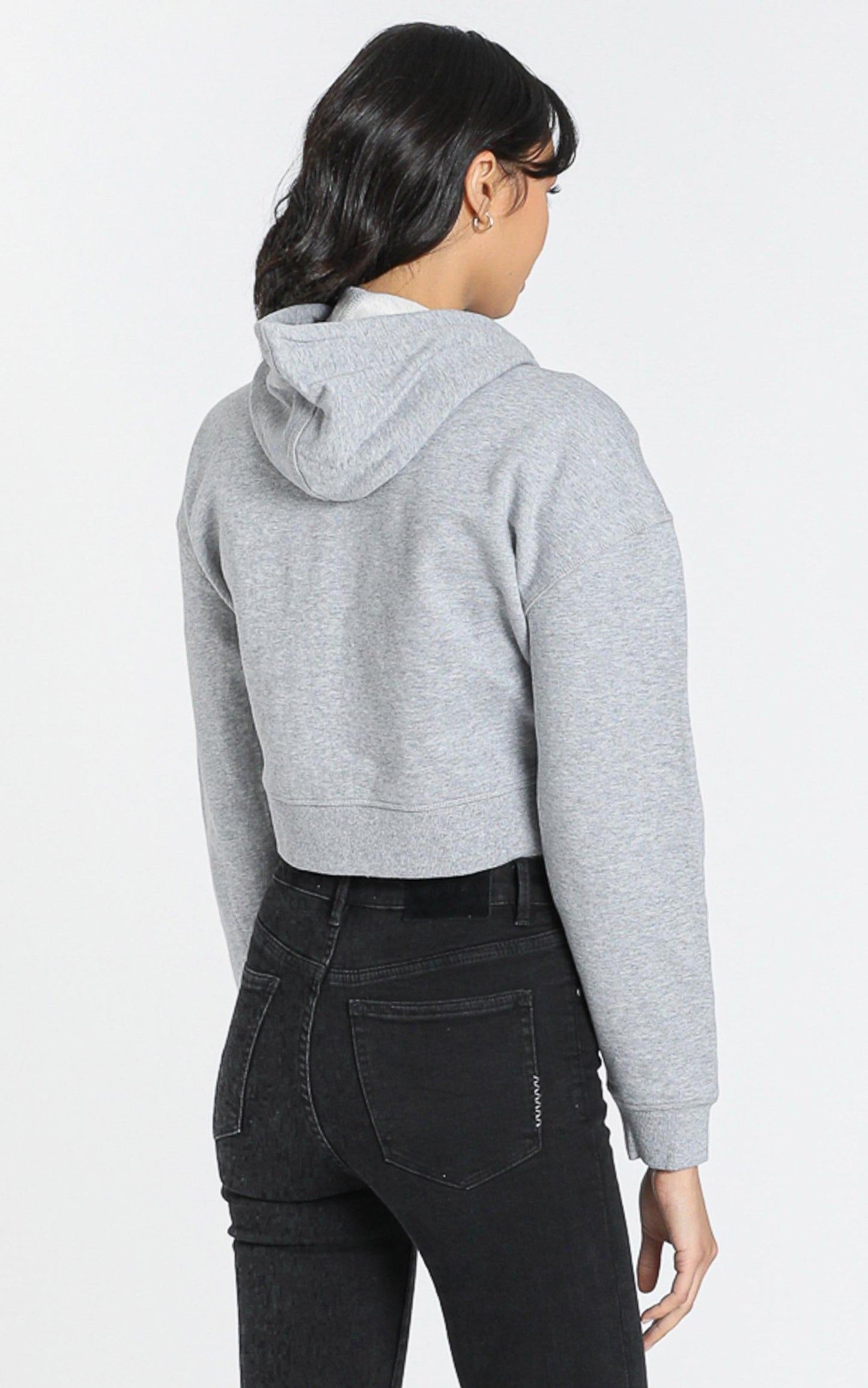 AS Colour - Crop Hood in Grey Marle
