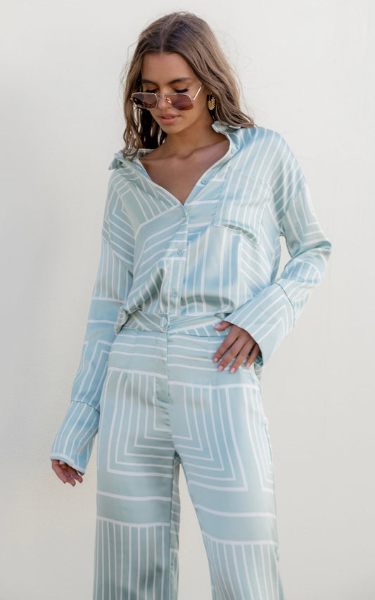 4th & Reckless - Norma Shirt in Sage Print