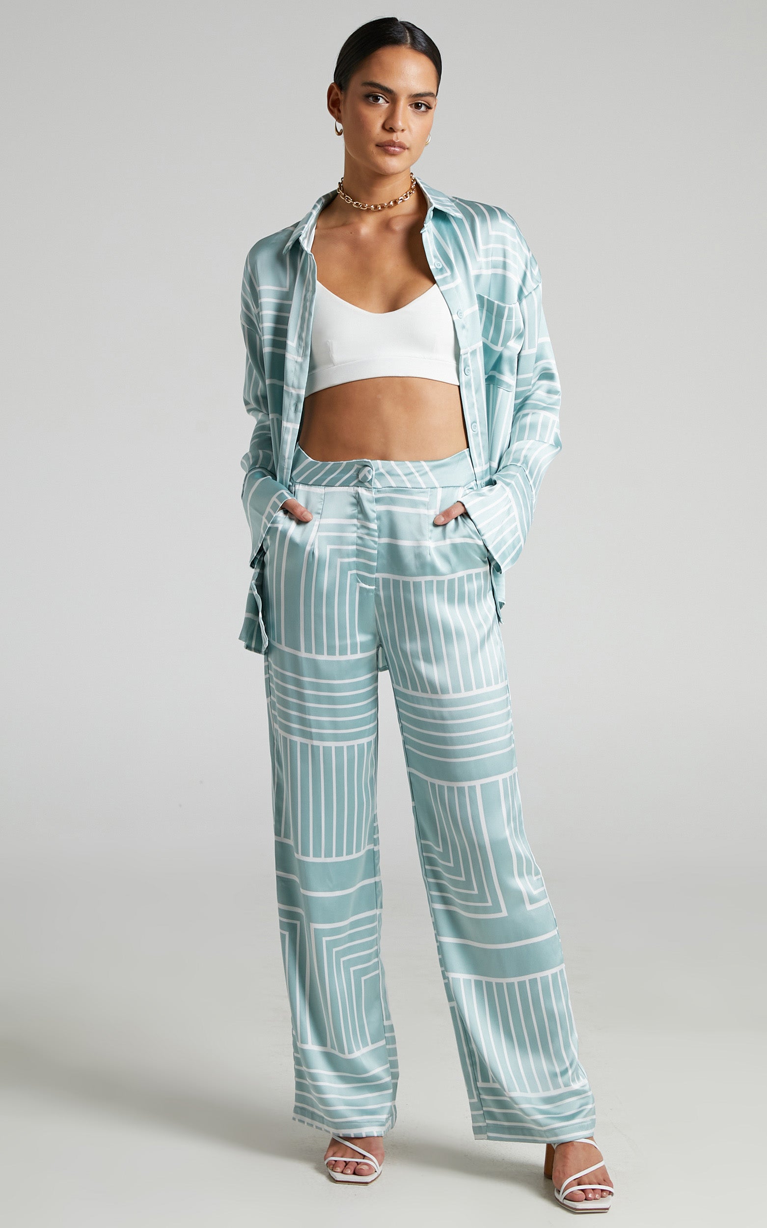 4th & Reckless - Norma Trouser in Sage Print