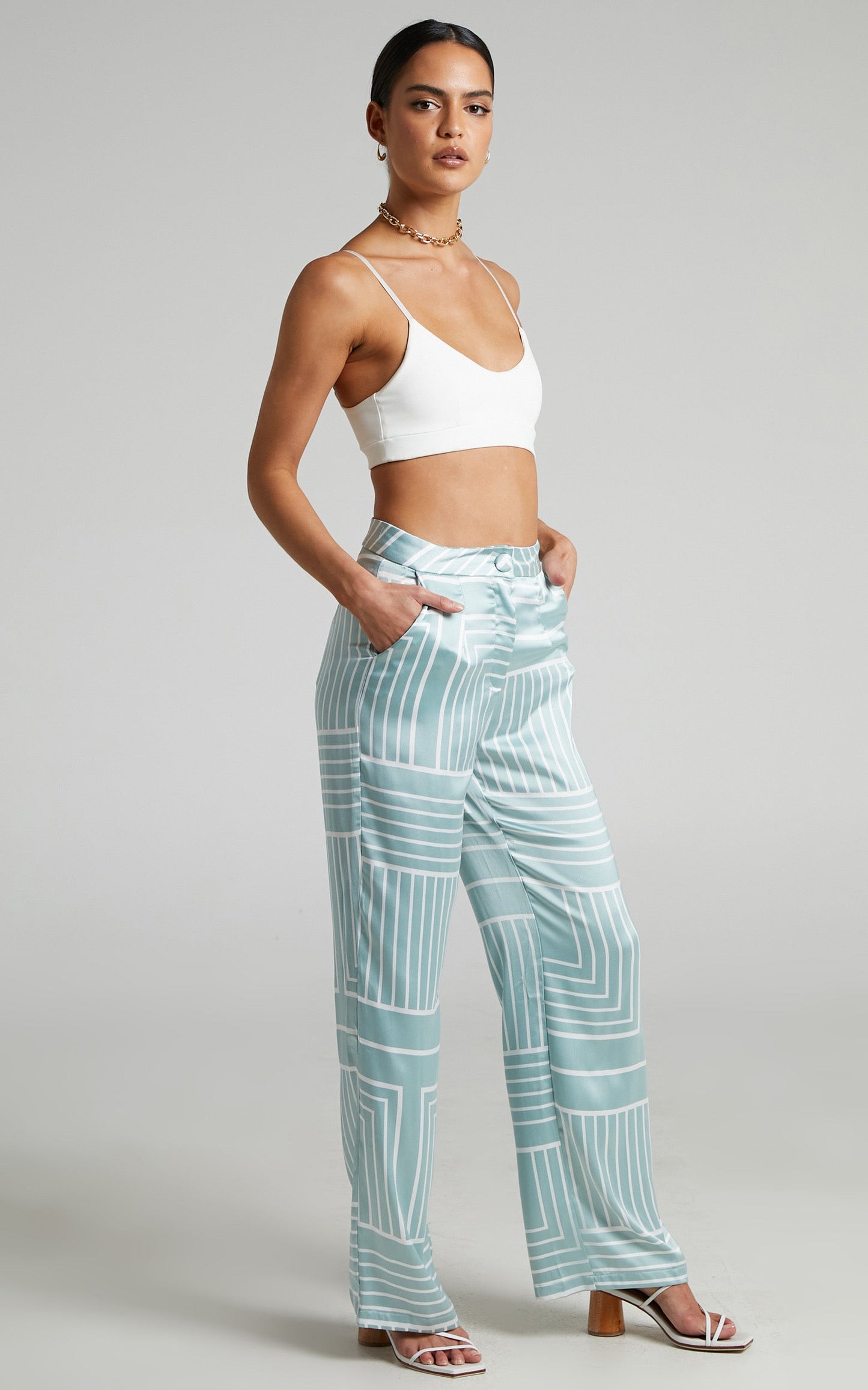 4th & Reckless - Norma Trouser in Sage Print