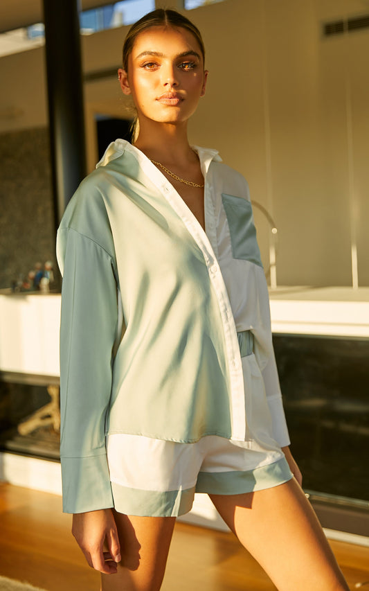 4TH & RECKLESS - Patty Shirt in Sage/Cream