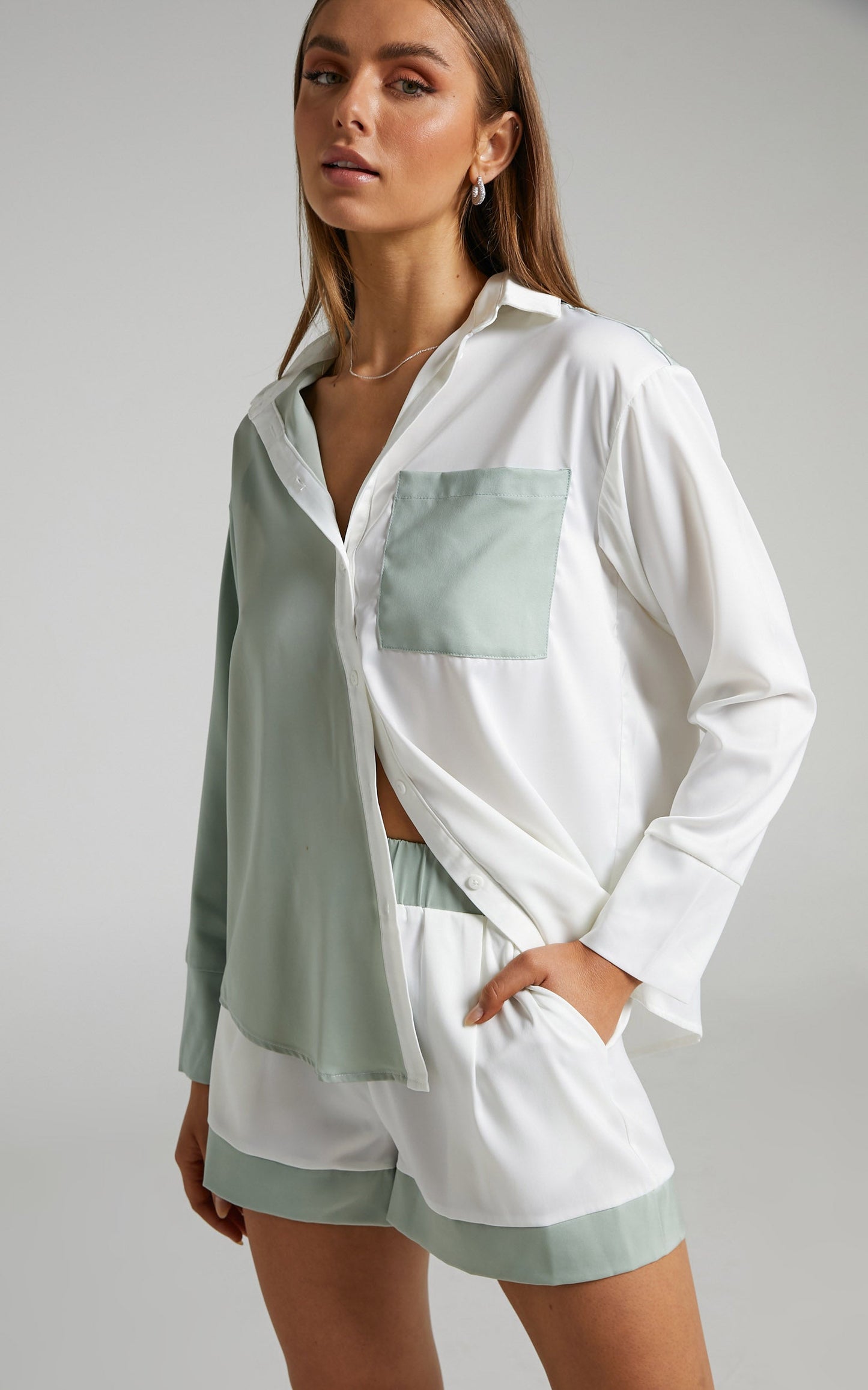 4TH & RECKLESS - Patty Shirt in Sage/Cream