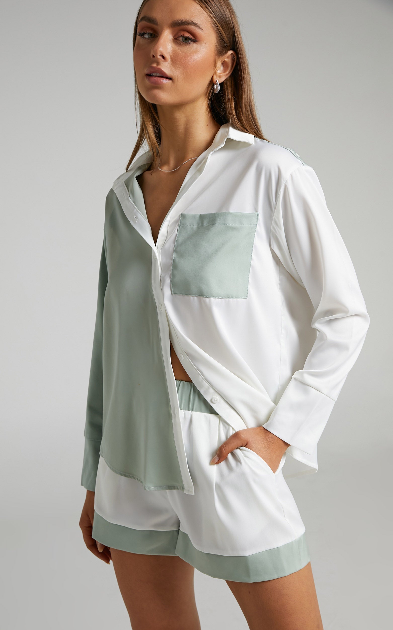 4TH & RECKLESS - Patty Shirt in Sage/Cream