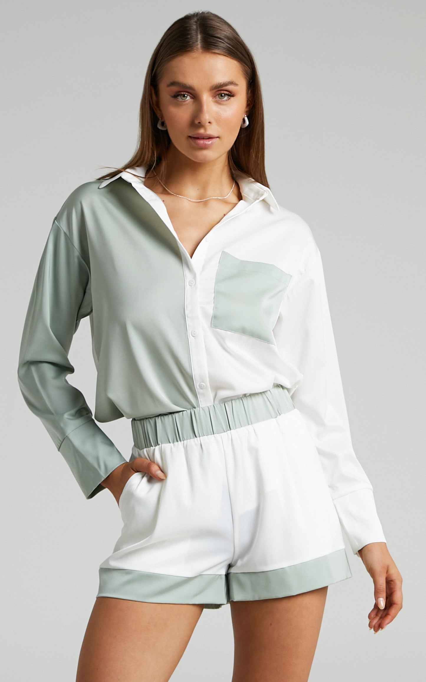 4TH & RECKLESS - Patty Shirt in Sage/Cream
