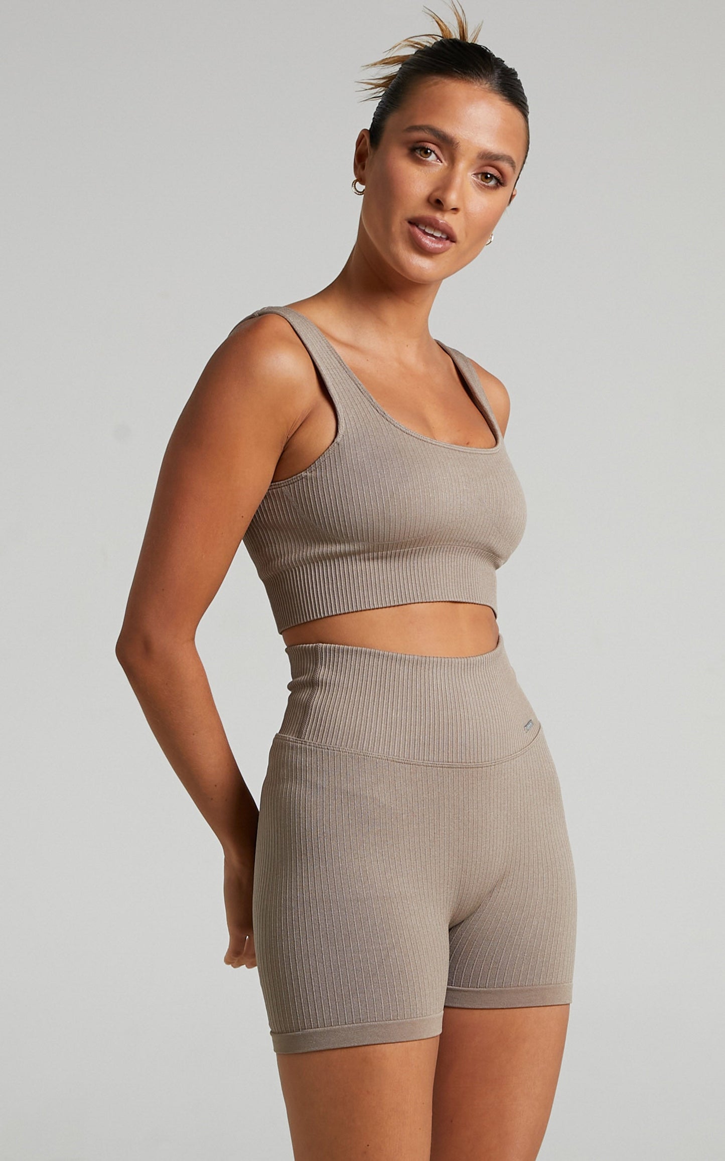 Aim'n - RIBBED SEAMLESS BRA in Espresso