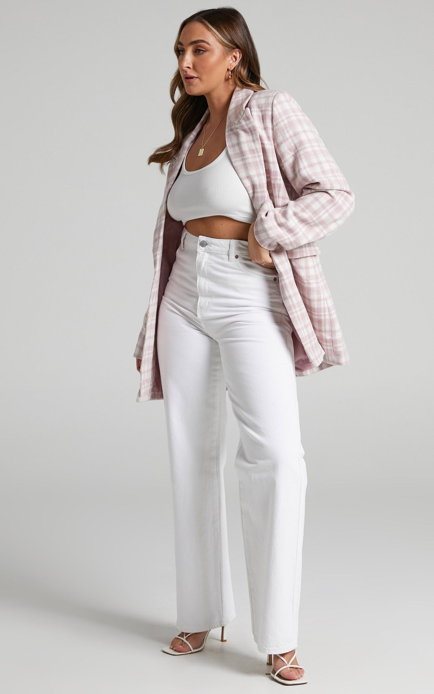 Aquiline Longline Tailored Blazer in Aquiline Clueless Check