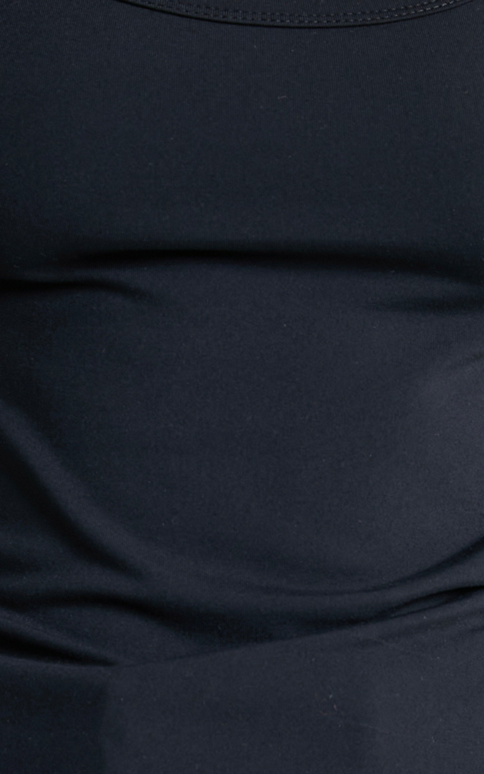 Elia Low Scoop Neck Long Sleeve Top in Black
