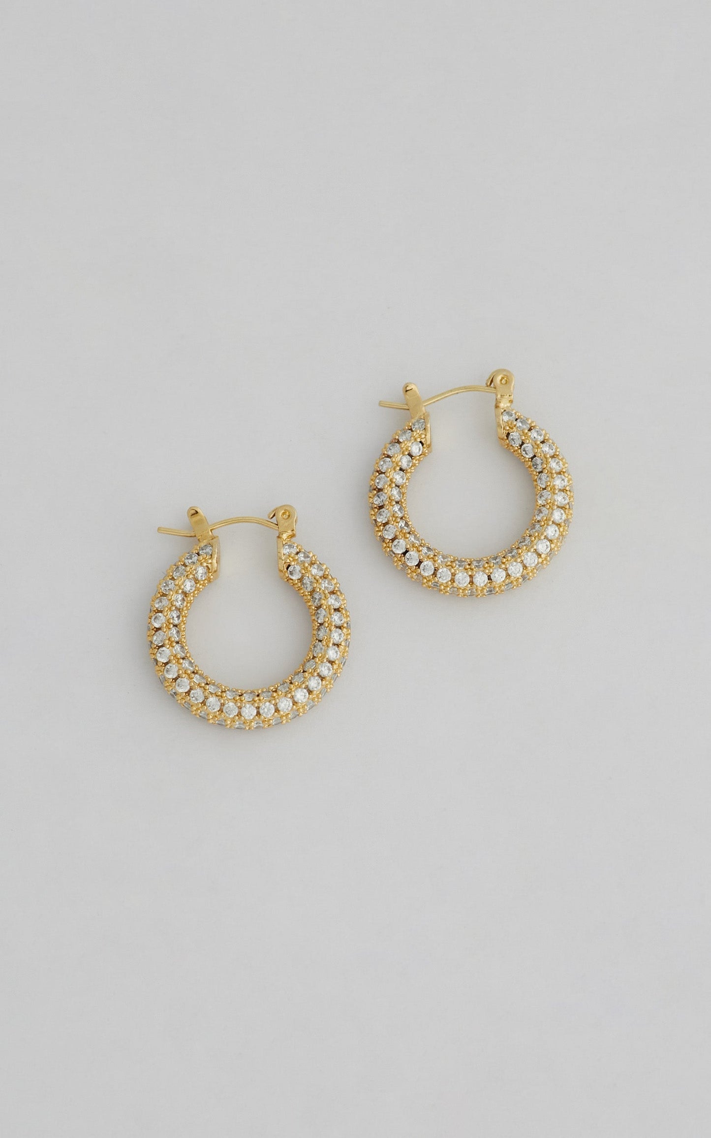 Gaylane Diamante Hoop Earrings in Gold