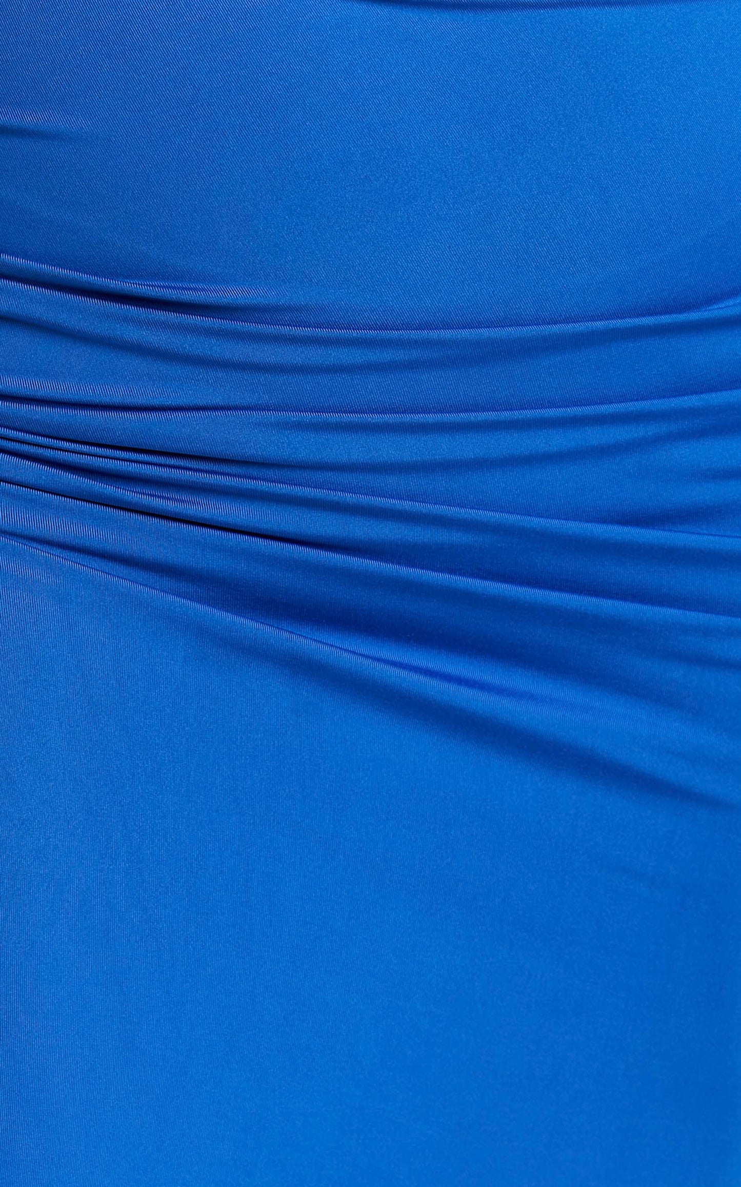 Jiraah Midi Skirt - Ruched Bodycon Side Split Skirt in Blue