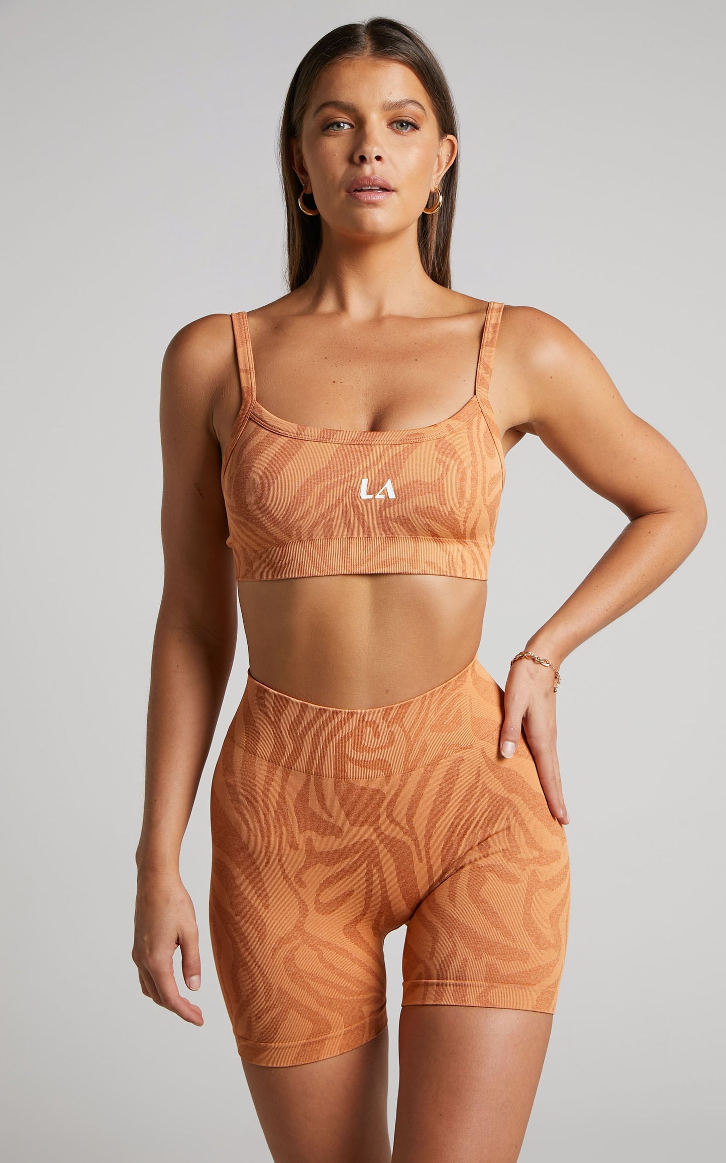 Lahana - Fleur Biker Shorts in Orange Zebra