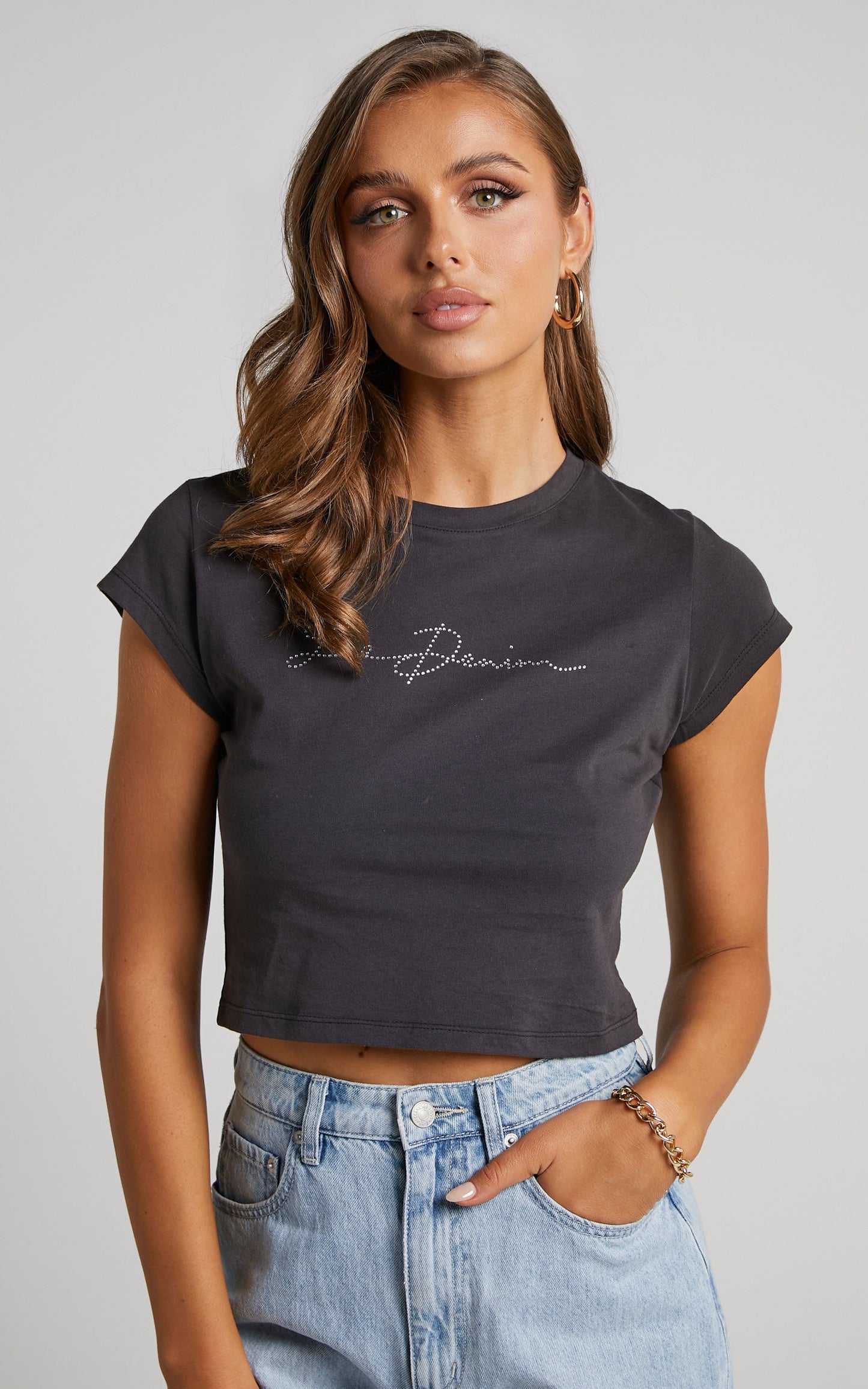 Lee - Diamond Baby Tee in Worn Black