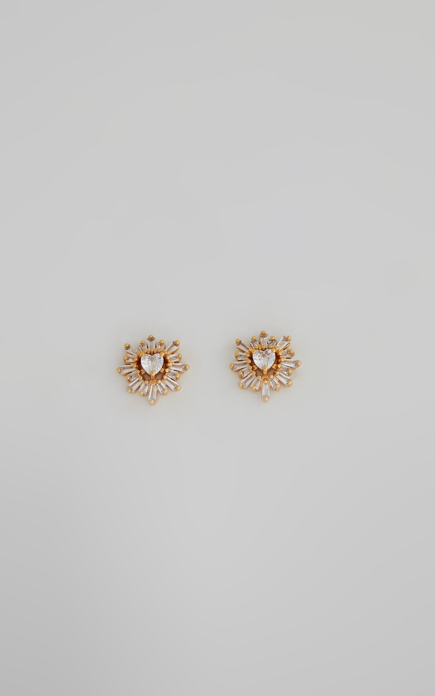 Leopoldine Diamante Stud Earrings in Gold