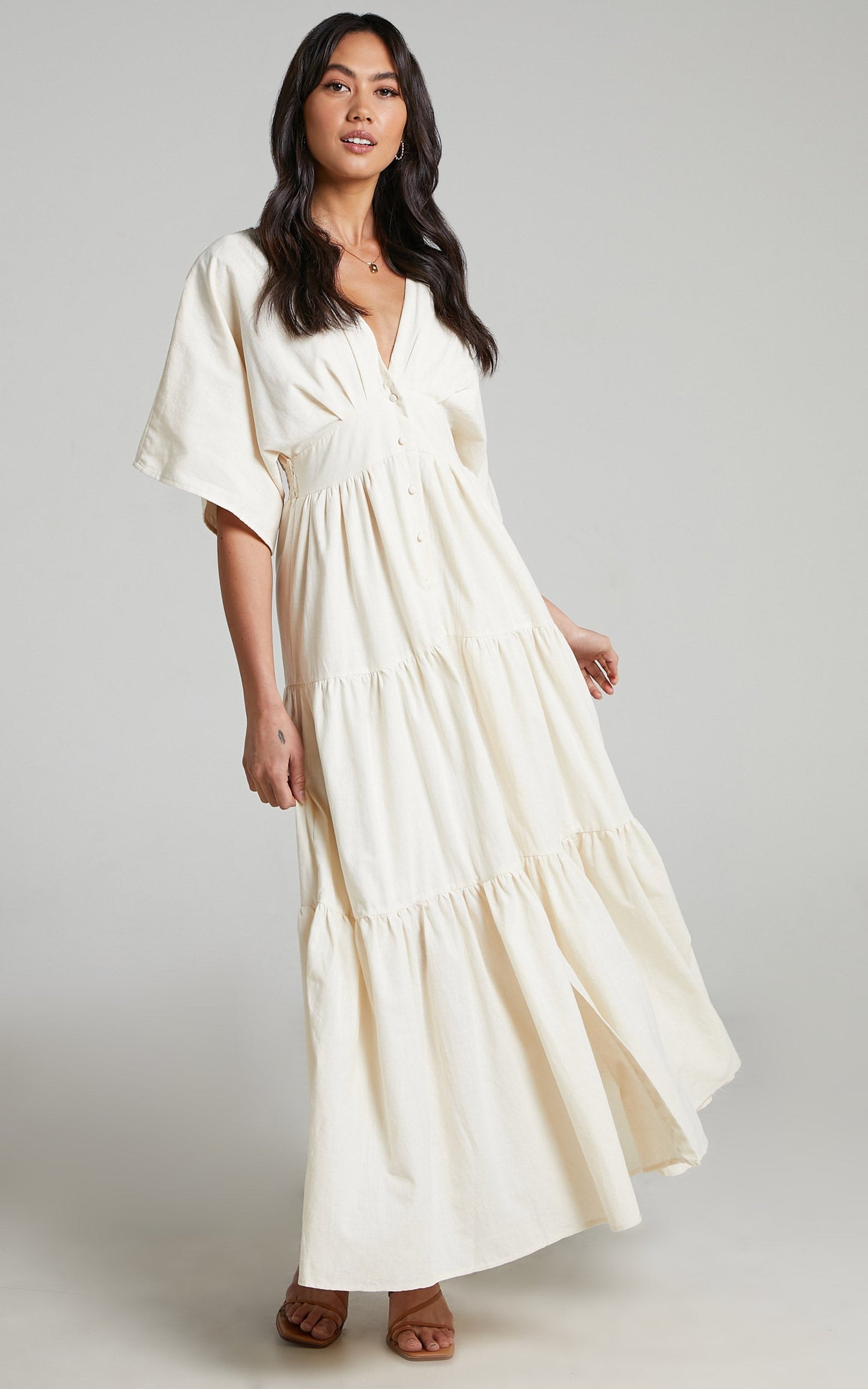 Louvain Tiered Maxi Dress in White