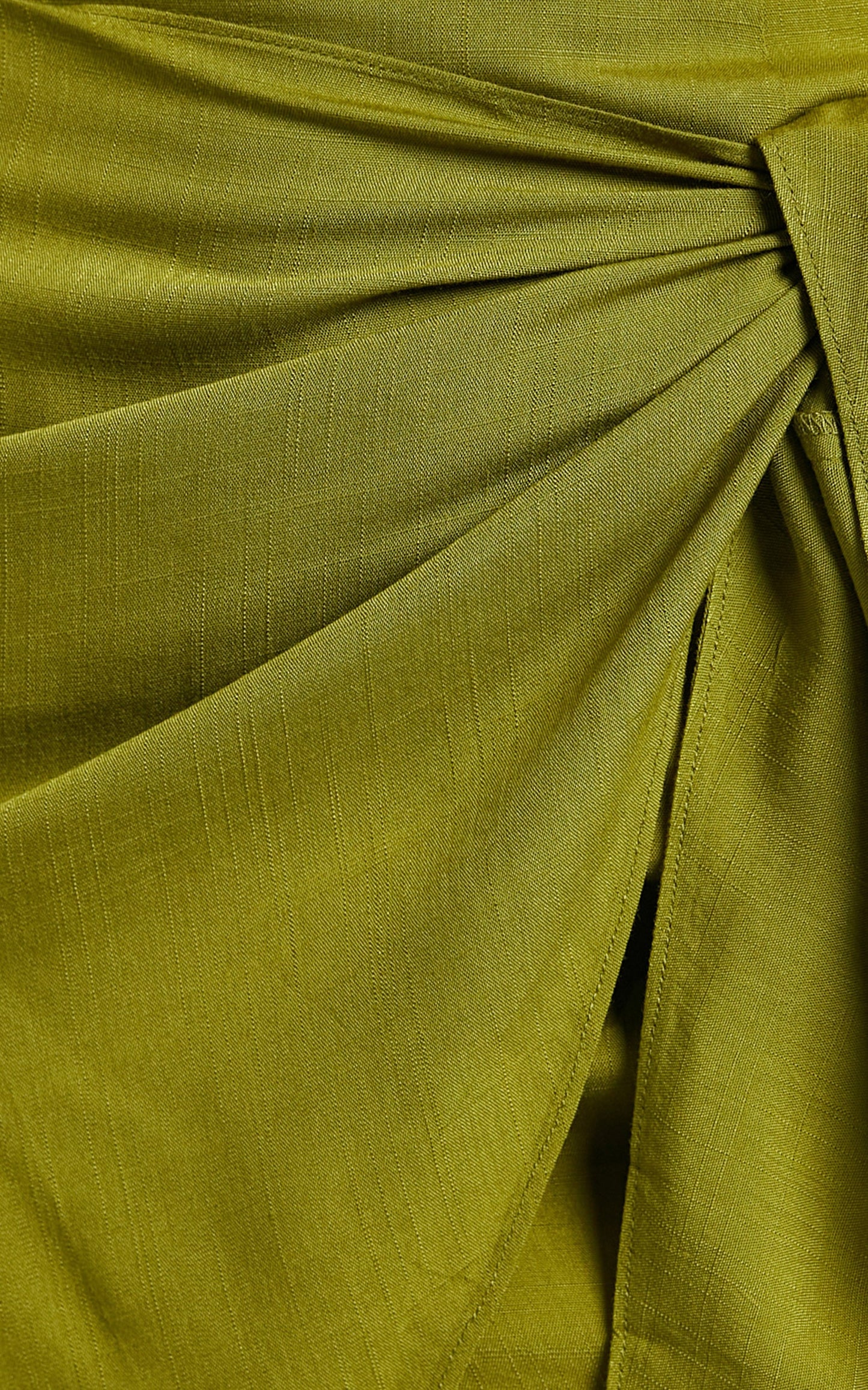 Mayeth Mini Skirt - Tie Front Wrap Skirt in Chartruese