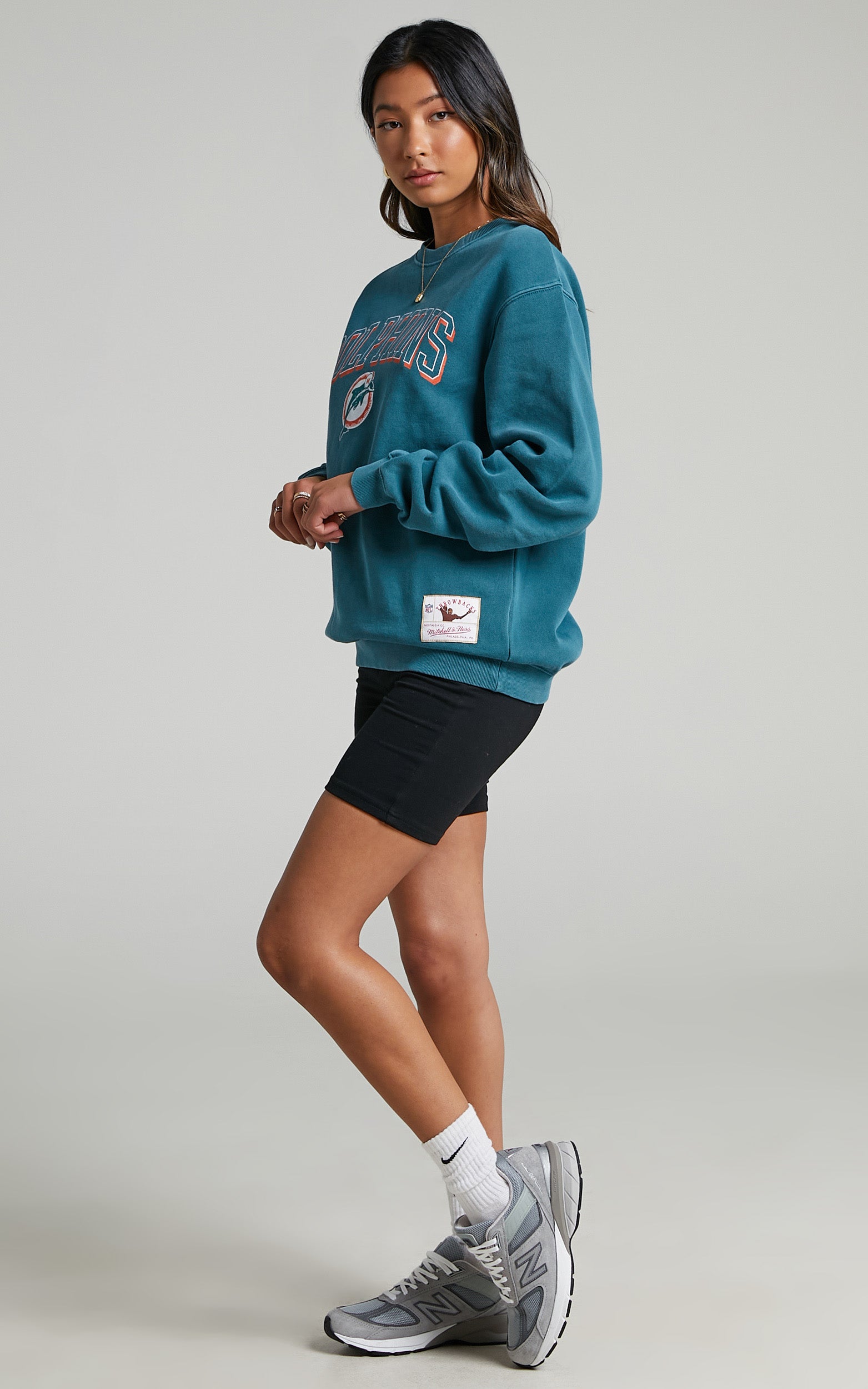Mitchell & Ness - Vintage Keyline Miami Dolphins Jumper in Dolphins Teal