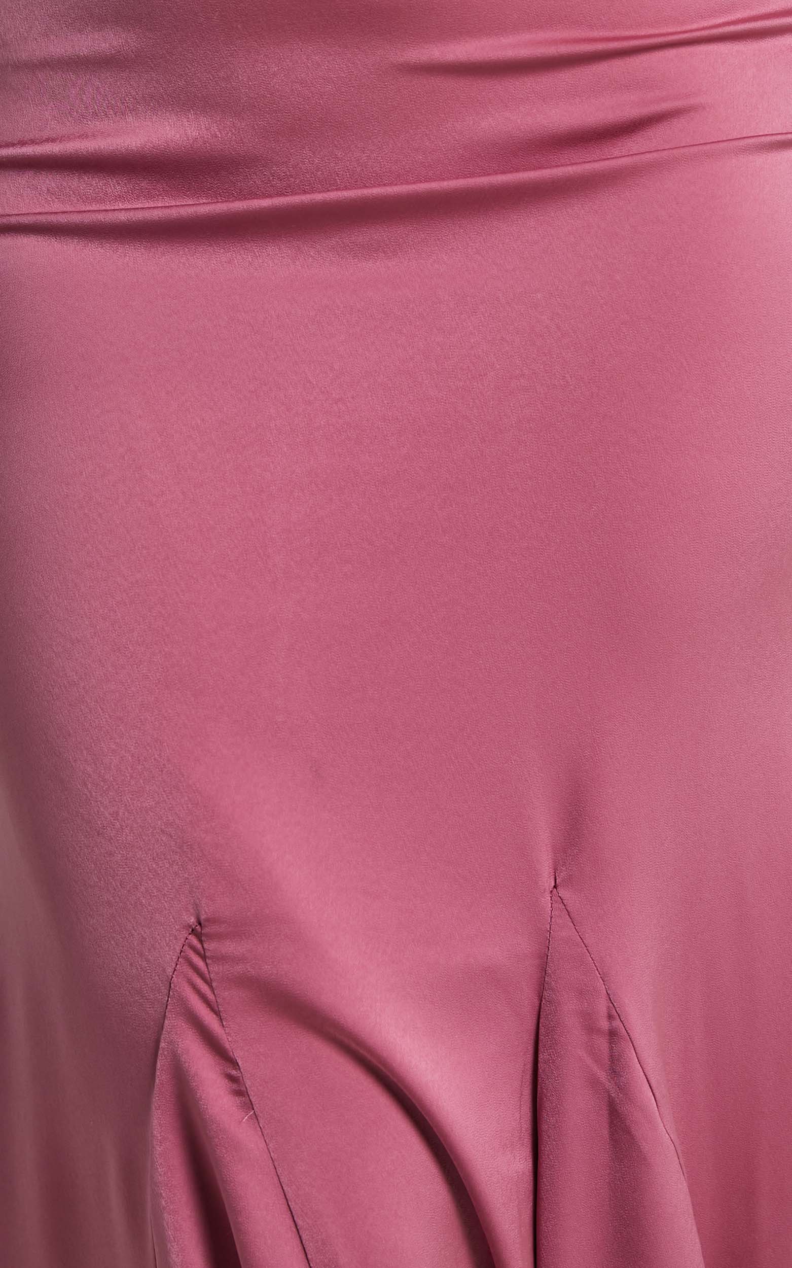 Massima Two Piece Set - Crop Top and Mermaid Maxi Skirt Set in Dusty Rose