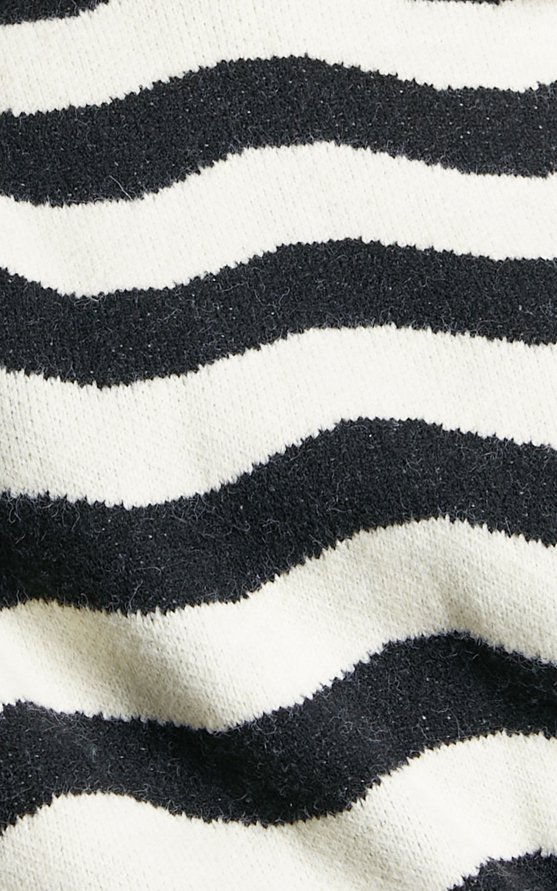 Meredith Oversized Striped Knit Jumper in Cream/Black