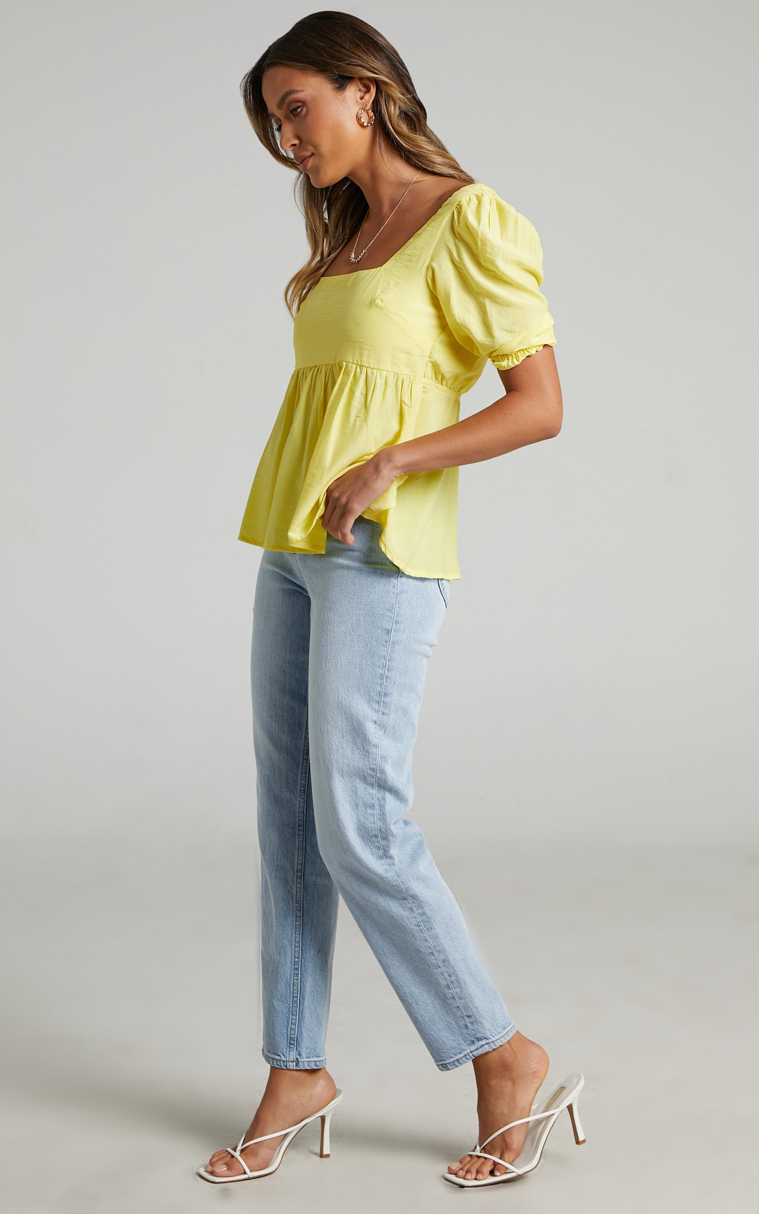 Orion Babydoll Top in Butter Yellow