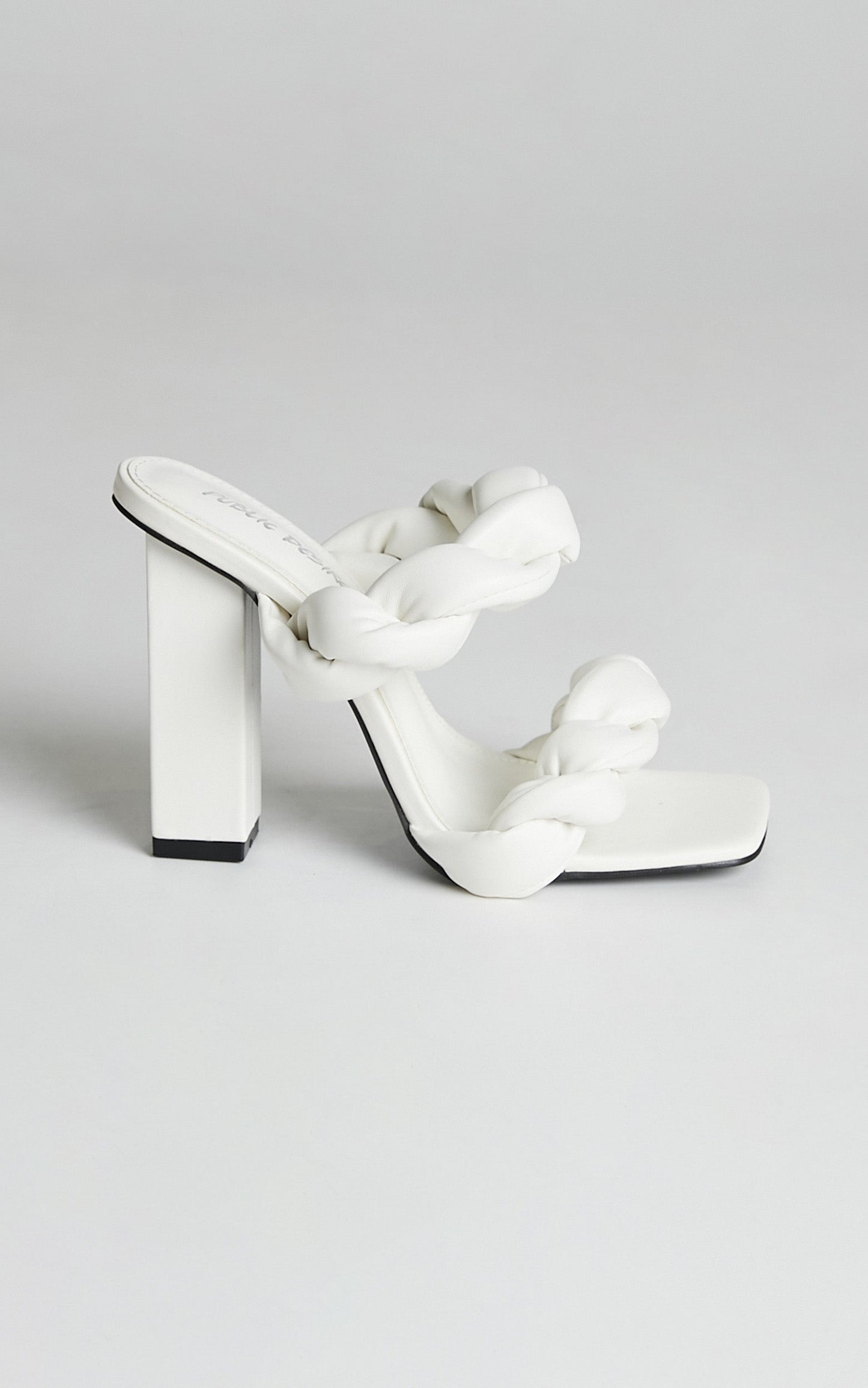 PUBLIC DESIRE - IVY HEELS in White PU