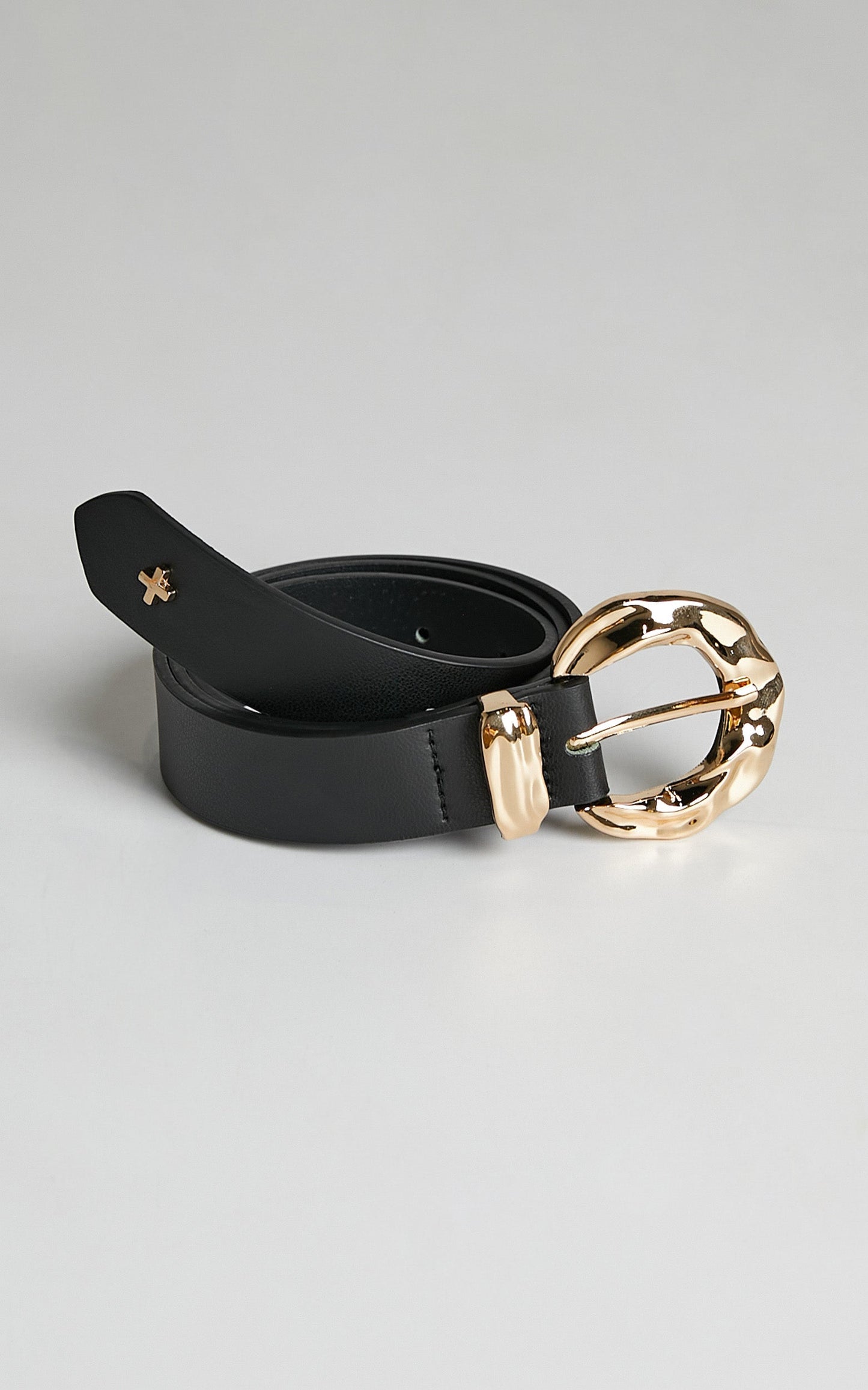 Peta and Jain - Monte Belt in Black PU/Gold