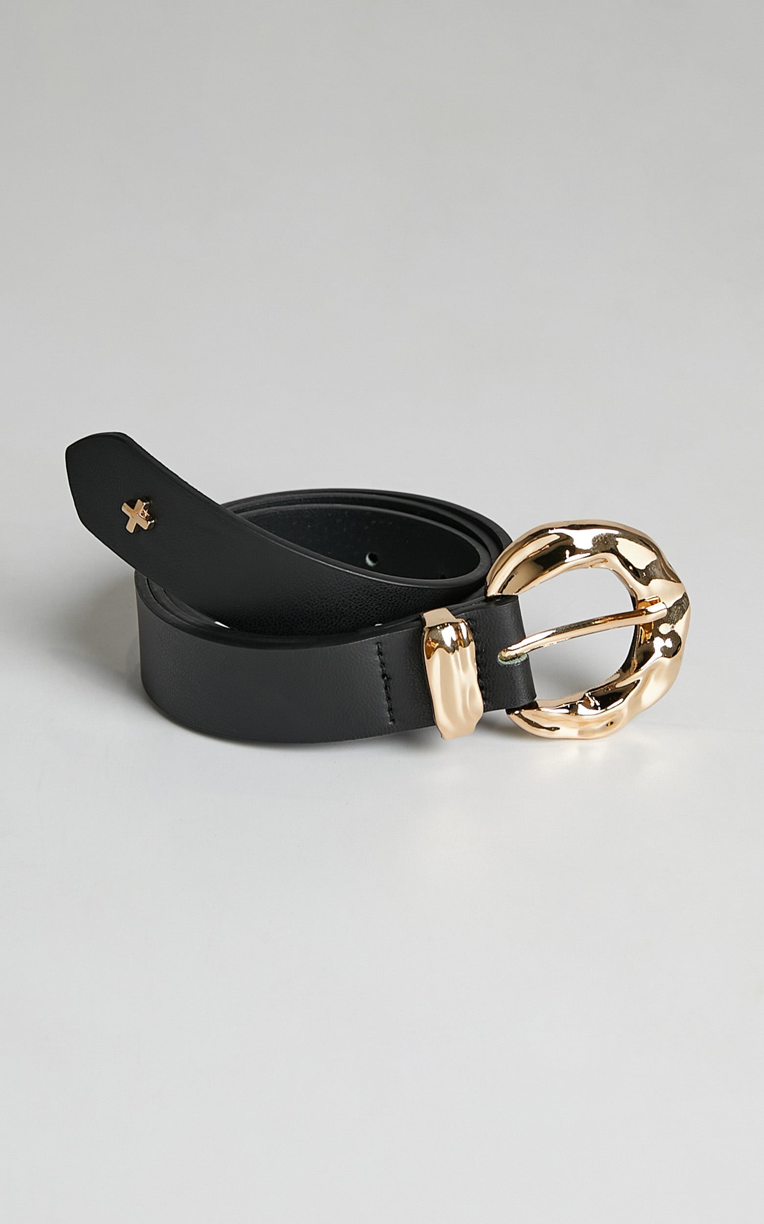 Peta and Jain - Monte Belt in Black PU/Gold