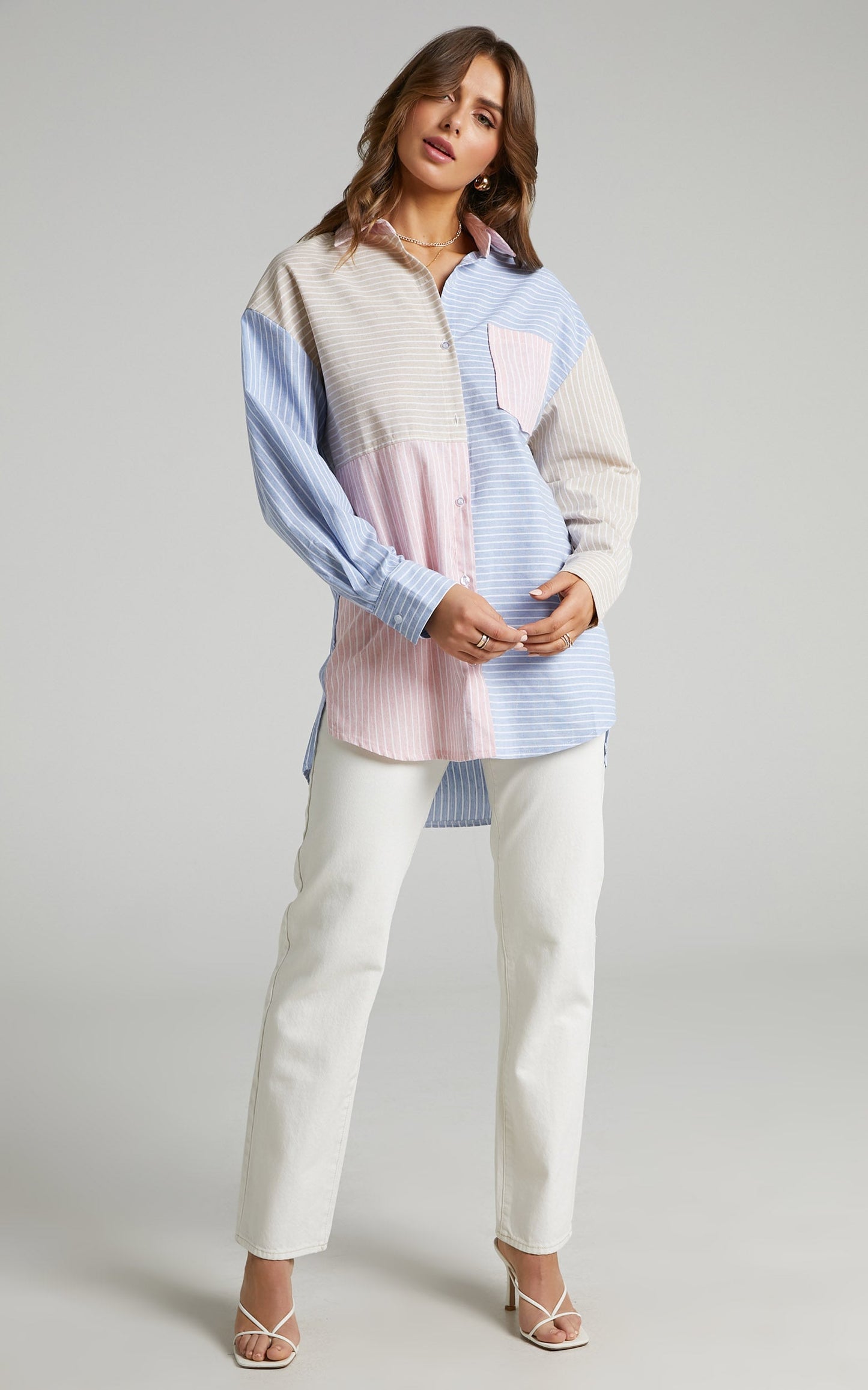 SNDYS - Crossed Shirt in Multi Stripe