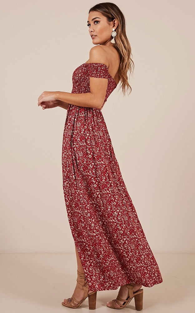 Daytime Dancer Maxi Dress In Red Print