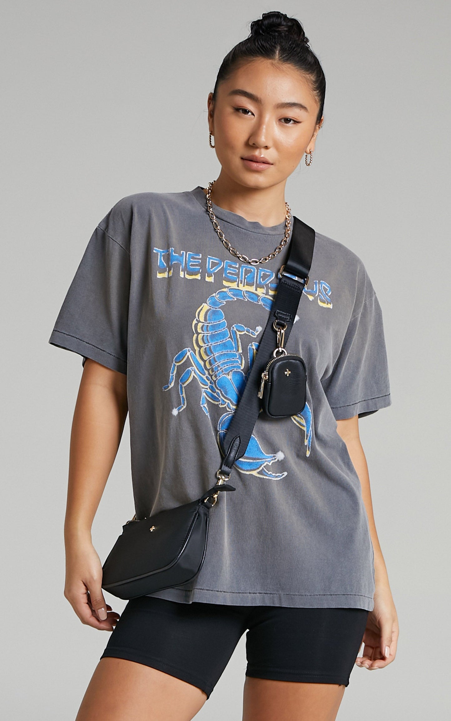 The People Vs - Scorpion Boyfriend Tee in Smashed Black