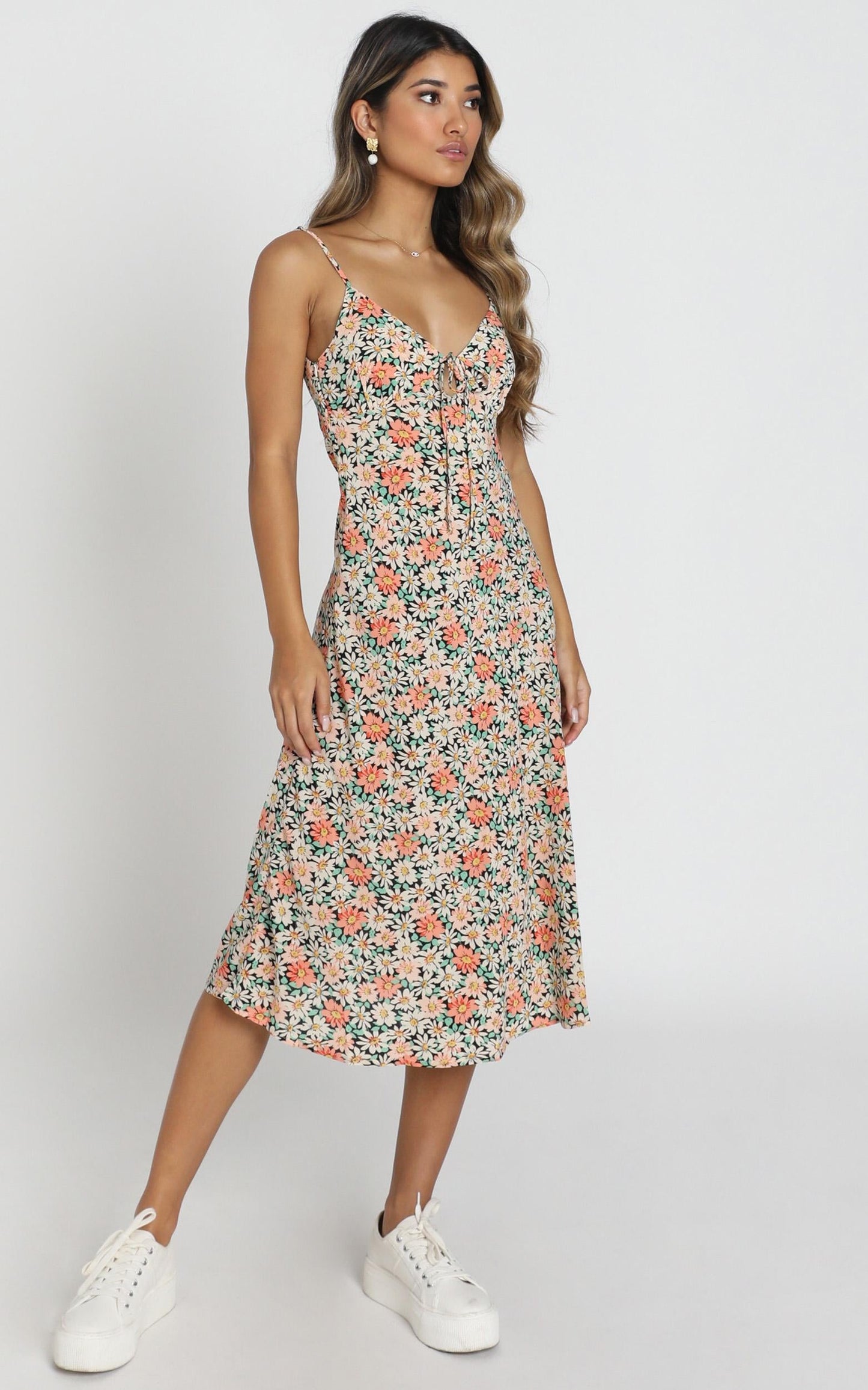 Toss The Dice Dress In Black Floral