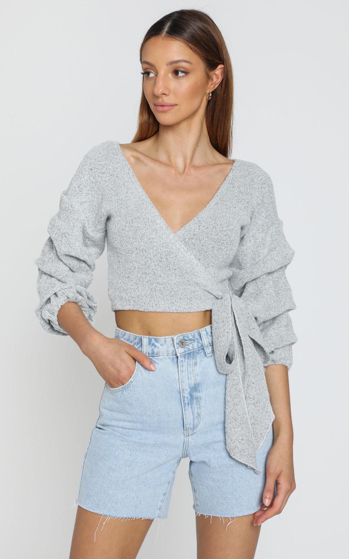 Good Decisions Knit Top in Grey