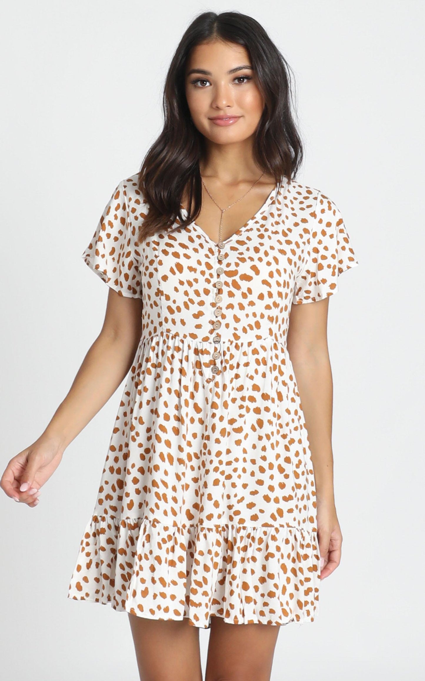 Mylo Dress in Tan Spot