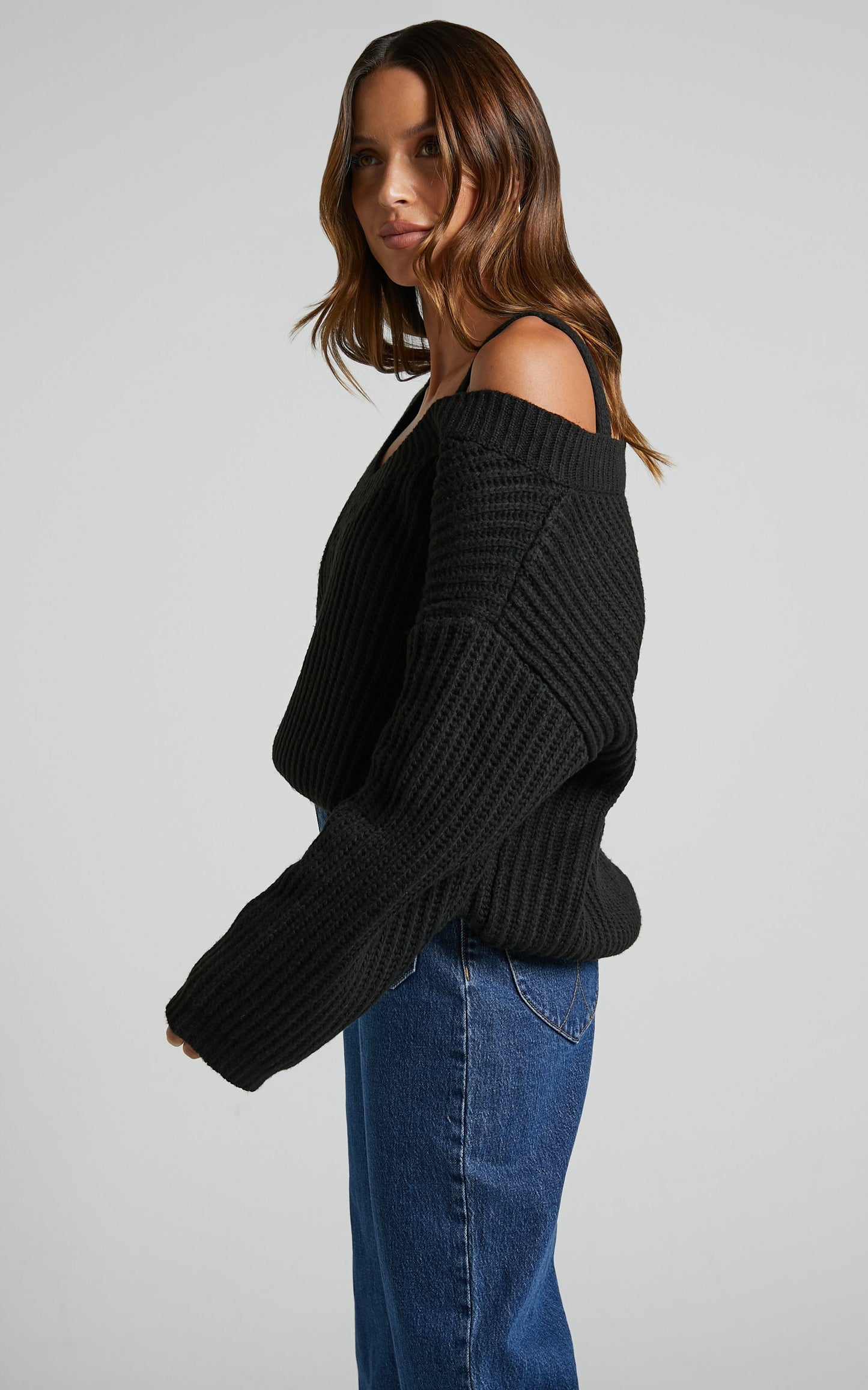 4th & Reckless -Tiana Double Layer Jumper in Black