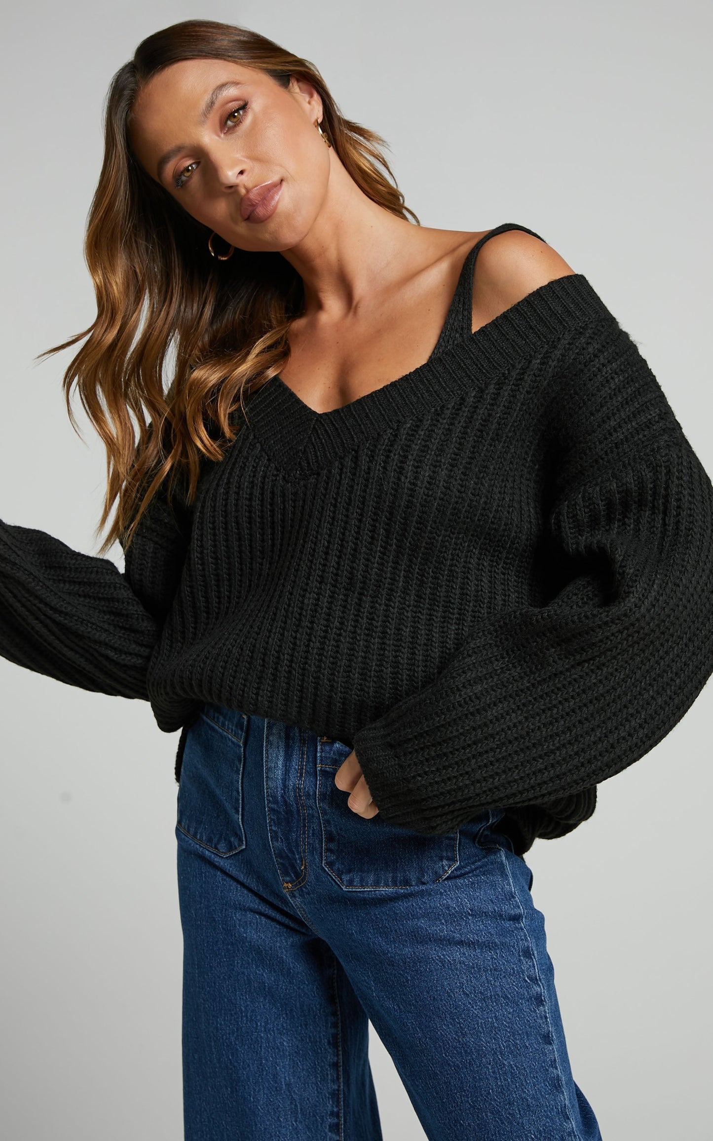 4th & Reckless -Tiana Double Layer Jumper in Black