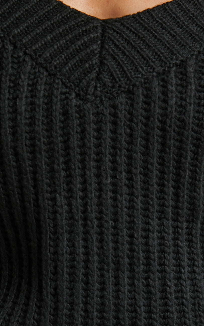 4th & Reckless -Tiana Double Layer Jumper in Black