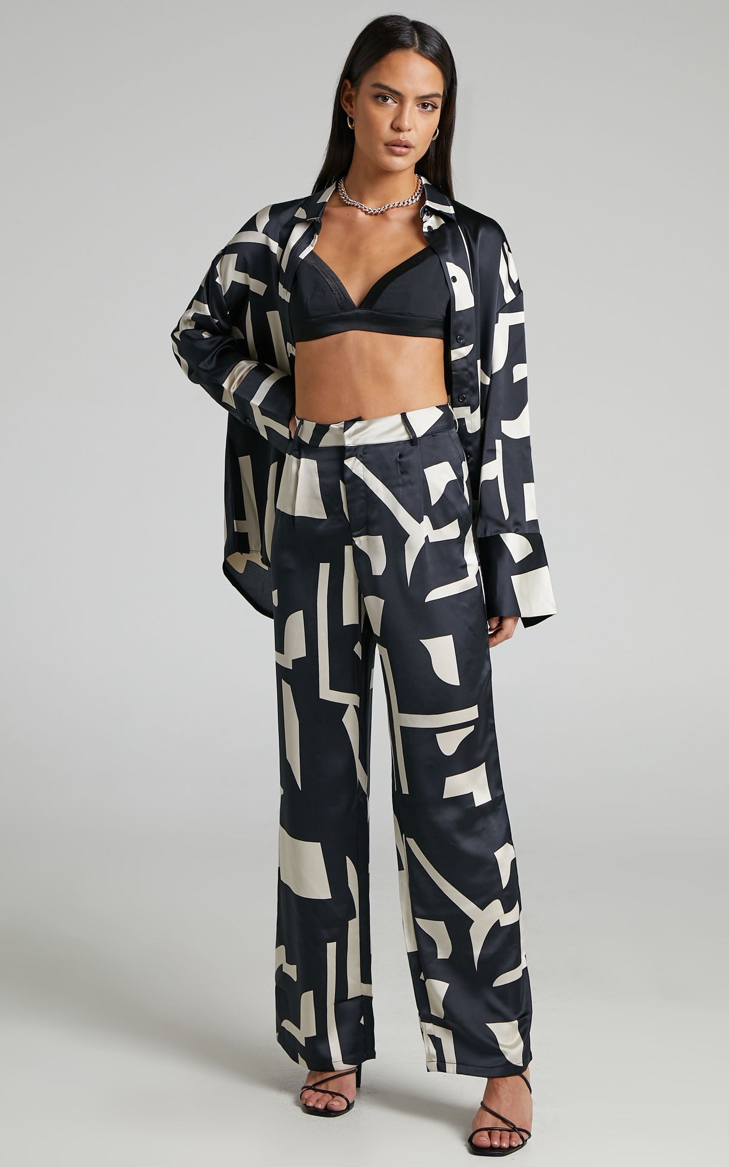 4th & Reckless - Amira Trouser in Black/Cream Print