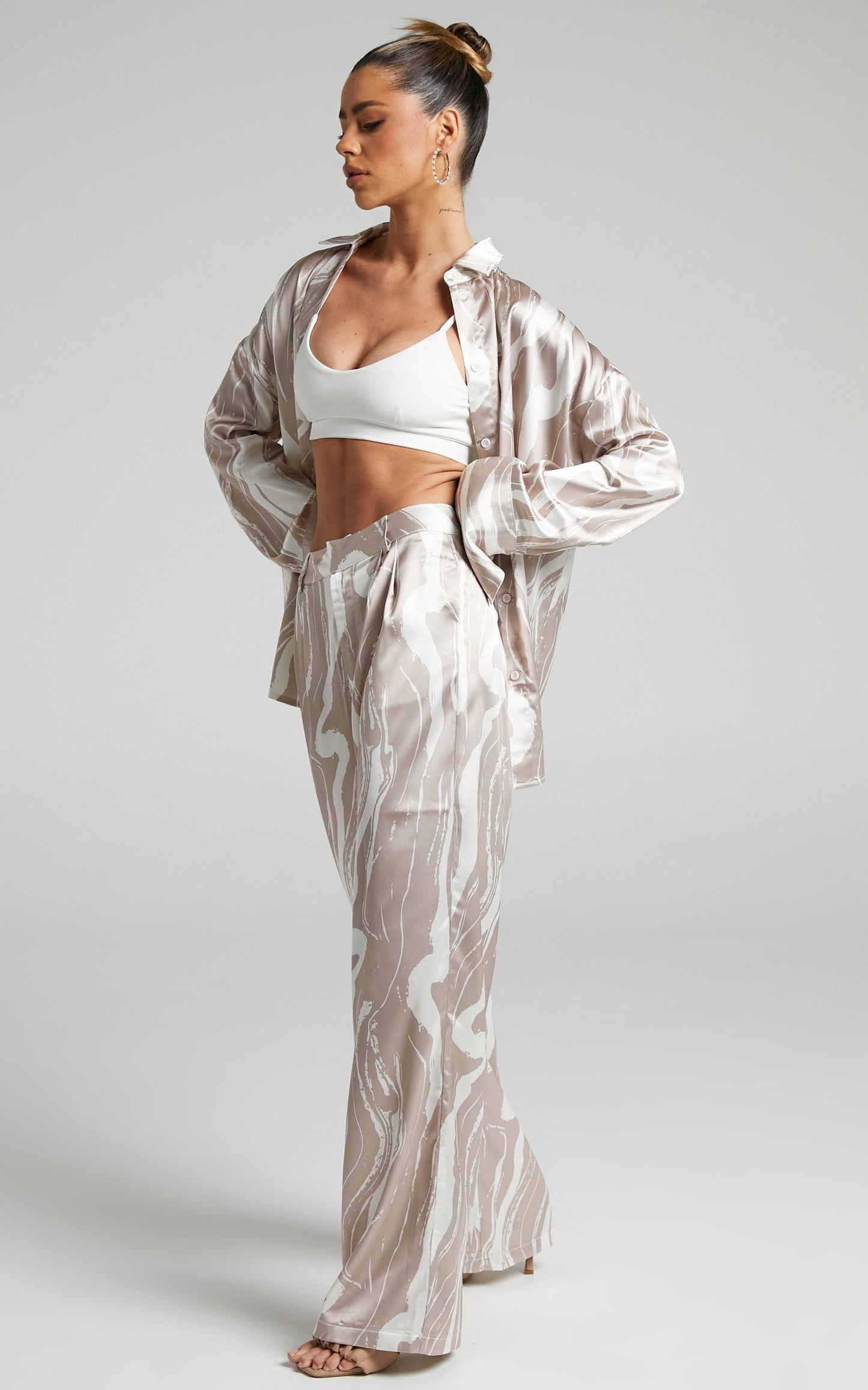 4th & Reckless - Amira Trouser in Brown/Cream Print