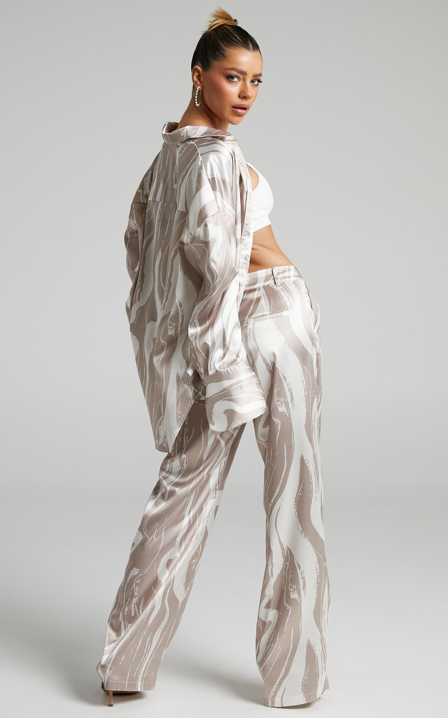 4th & Reckless - Amira Trouser in Brown/Cream Print