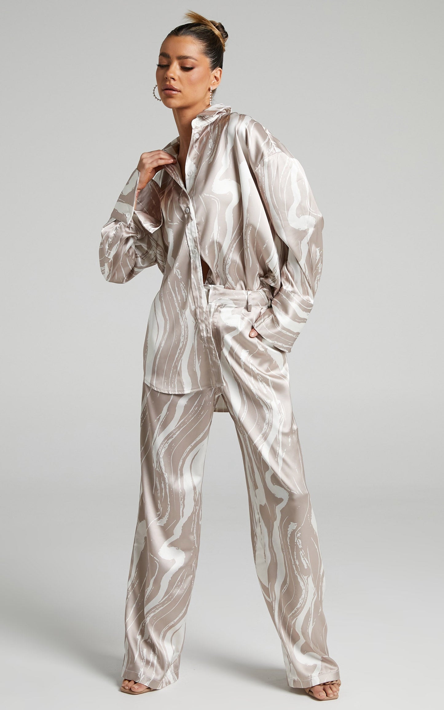 4th & Reckless - Amira Trouser in Brown/Cream Print