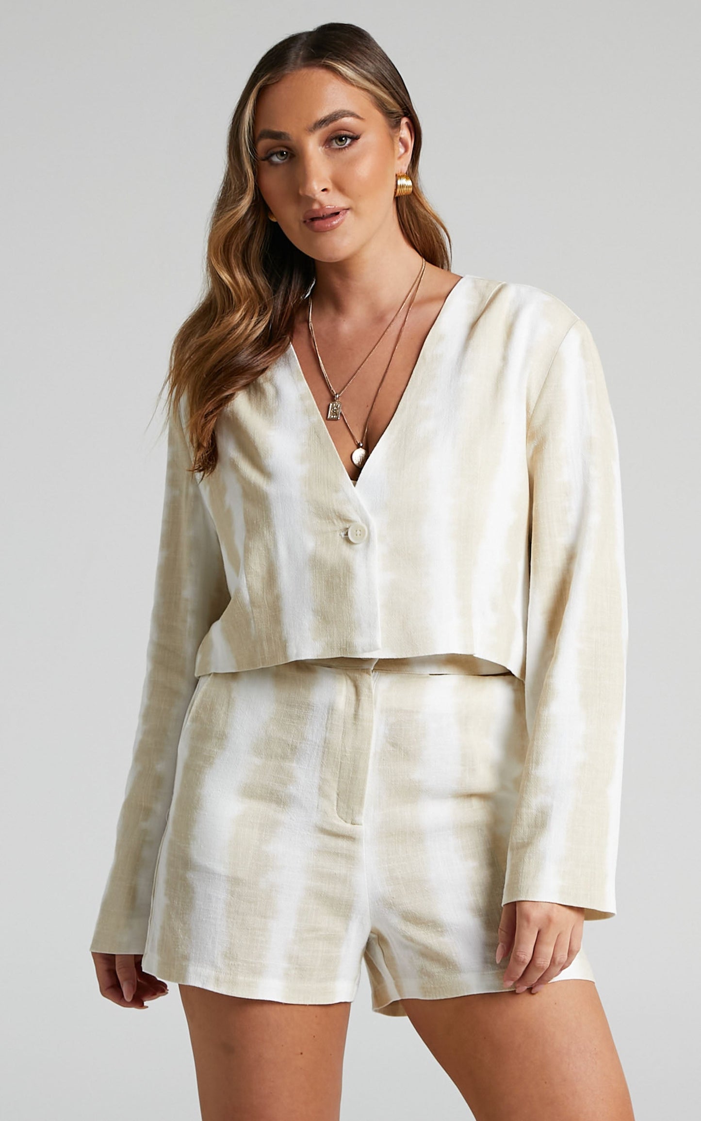 4th & Reckless - Blake Linen Blend Blazer in Stripe Print