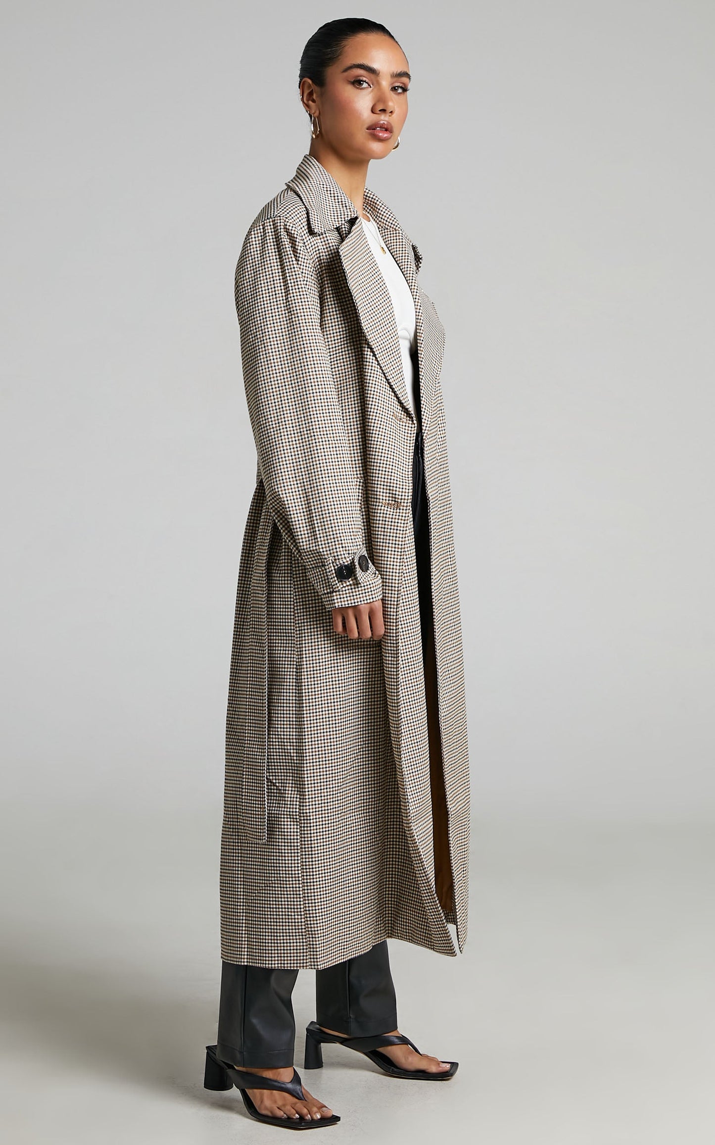 4th & Reckless - Chica Trench in Brown check