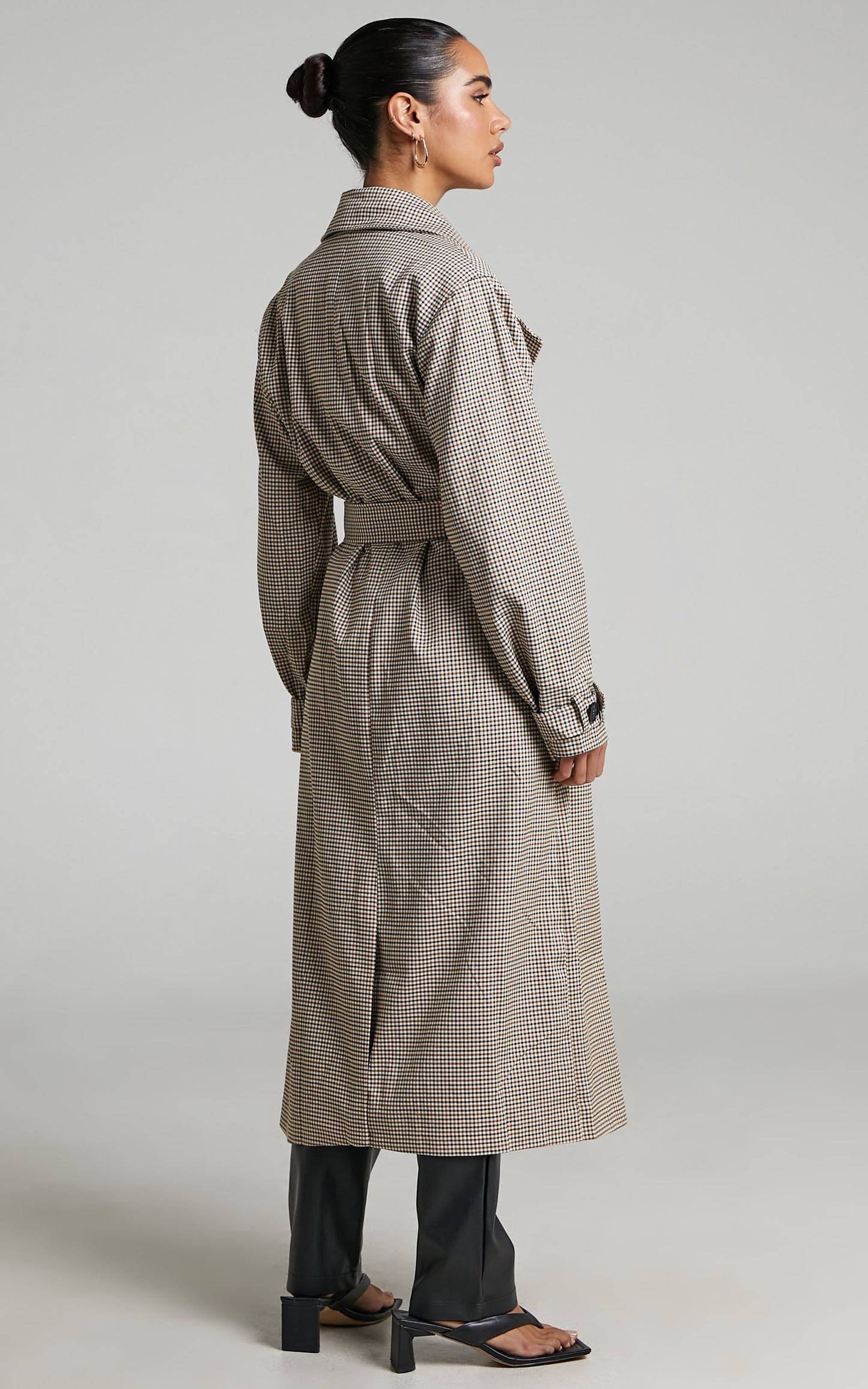 4th & Reckless - Chica Trench in Brown check