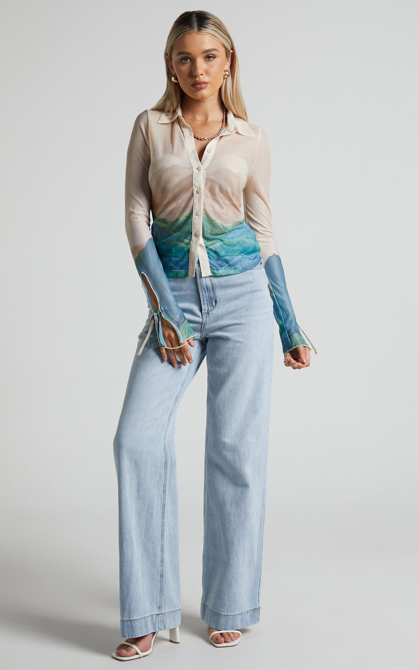 4th & Reckless - Elyanna Top in Sheer Print